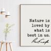 Nature is loved by what is best in us. - Ralph Waldo Emerson Quote Typography Art Print - Nature Lover Quotes - Environmentalist - Hiking