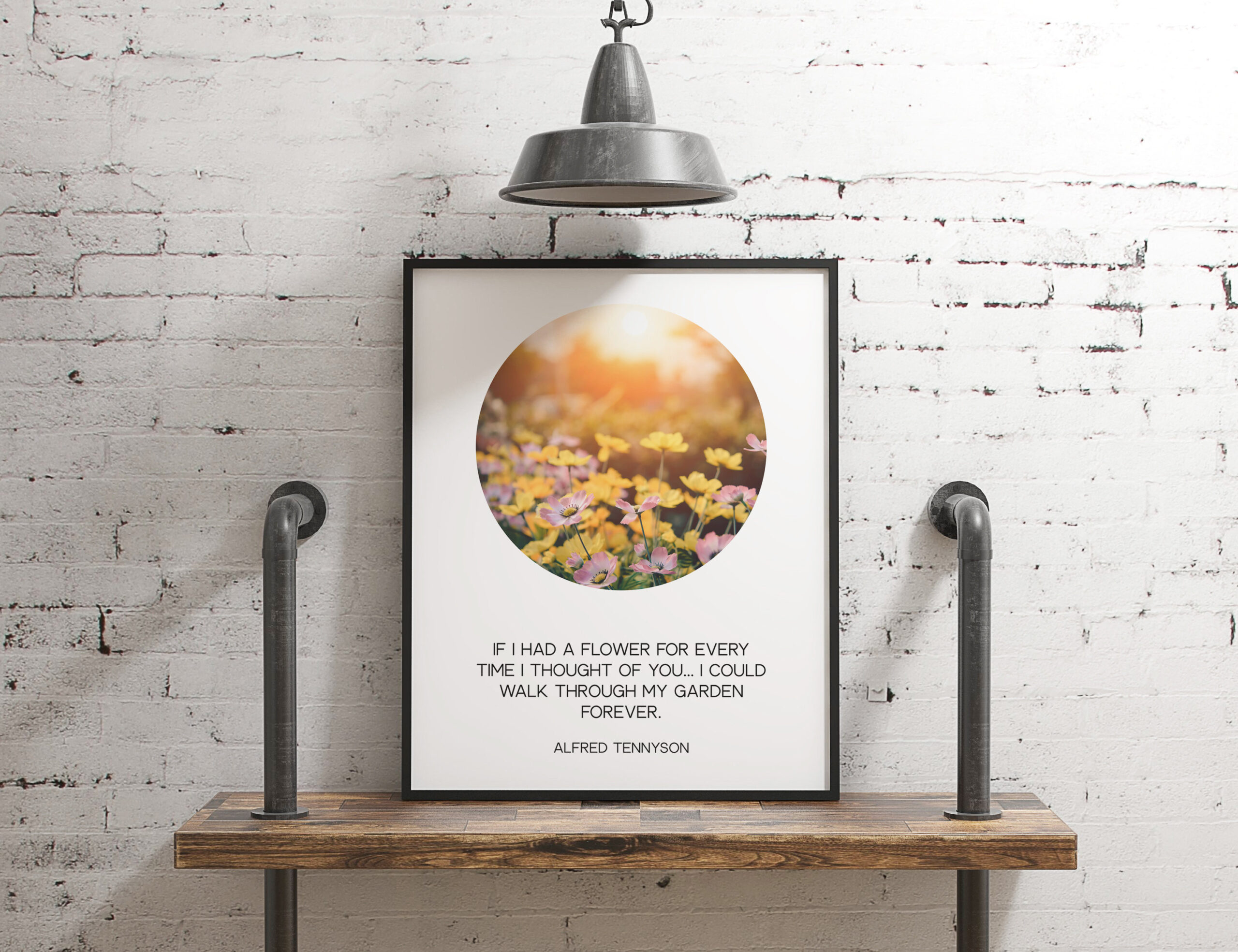 If I had a flower for every time I thought of you... I could walk through my garden forever. - Alfred Tennyson Typography, Poems, Quotes - Image 2