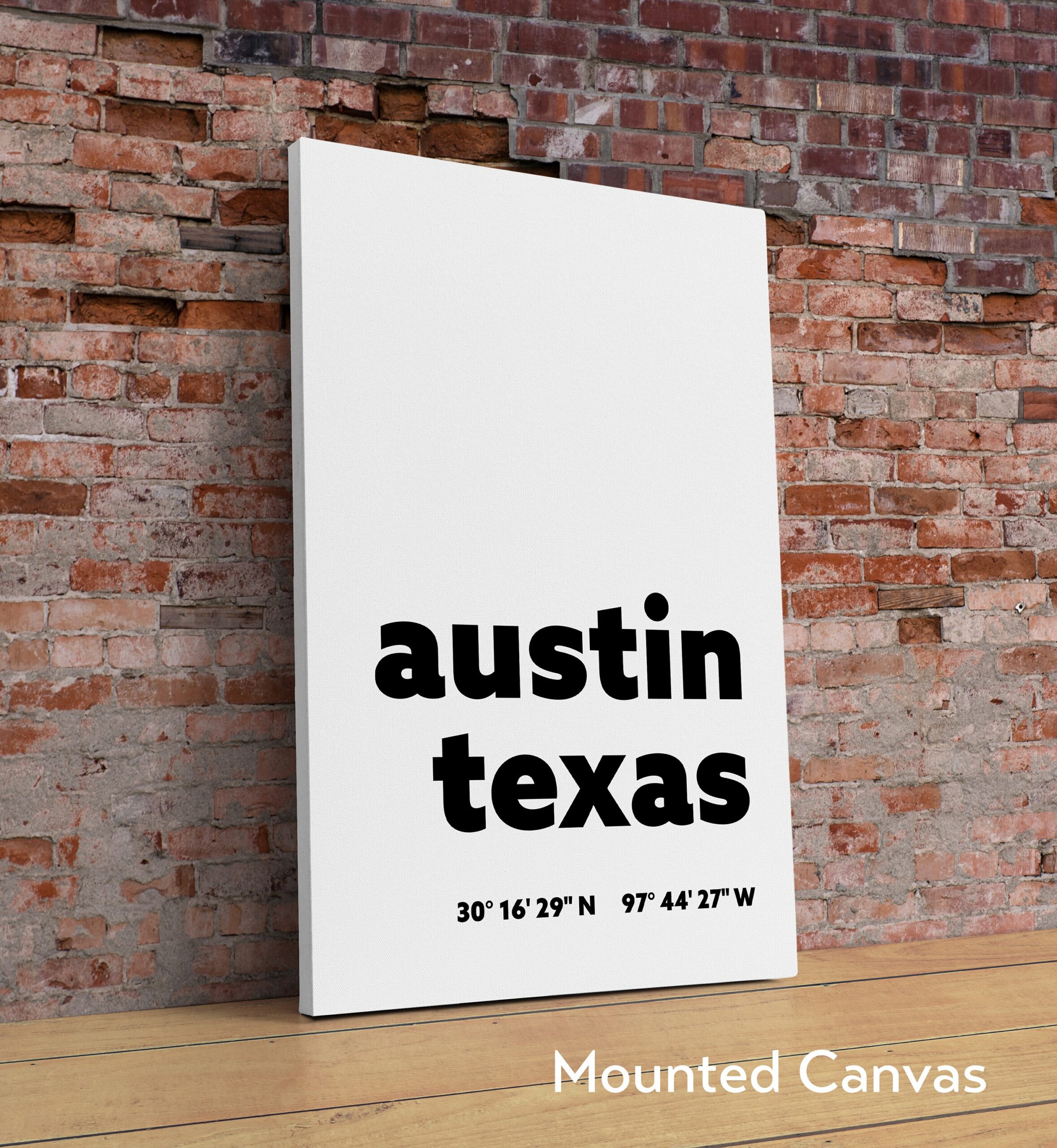Austin Texas Minimalist GPS Typography Modern Art Print - Office Decor - Restaurant - Bar - Living Room - Dorm - Image 2