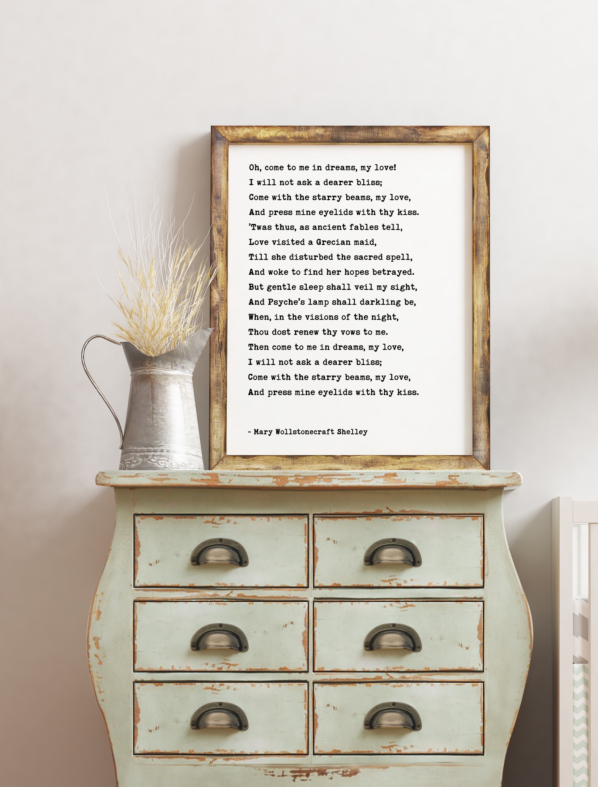 Oh, come to me in dreams, my love! - Mary Wollstonecraft Shelley Typography Art Print - Love Poems, Love Quotes, Wedding Poems Quote - Image 3