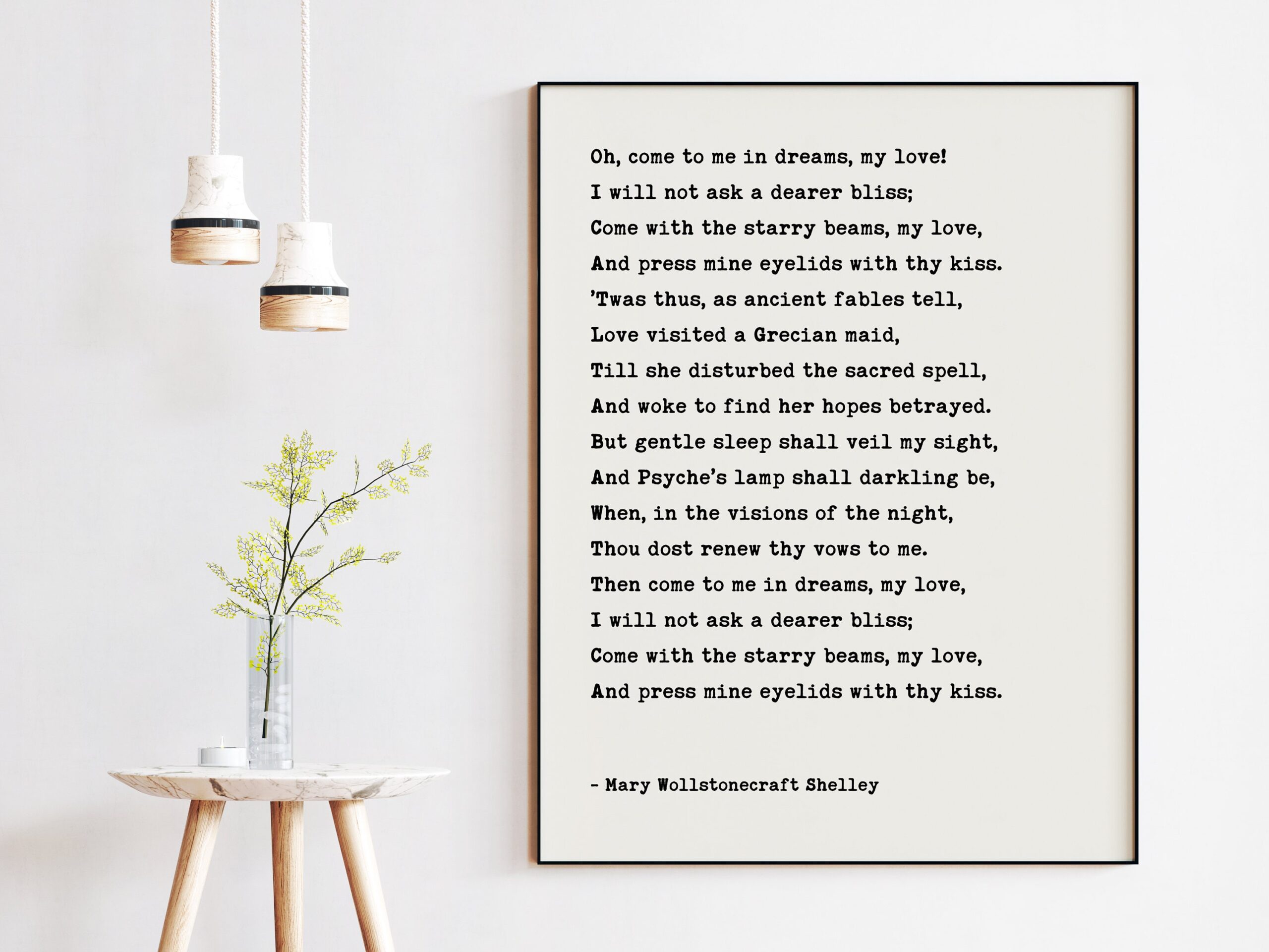 Oh, come to me in dreams, my love! - Mary Wollstonecraft Shelley Typography Art Print - Love Poems, Love Quotes, Wedding Poems Quote