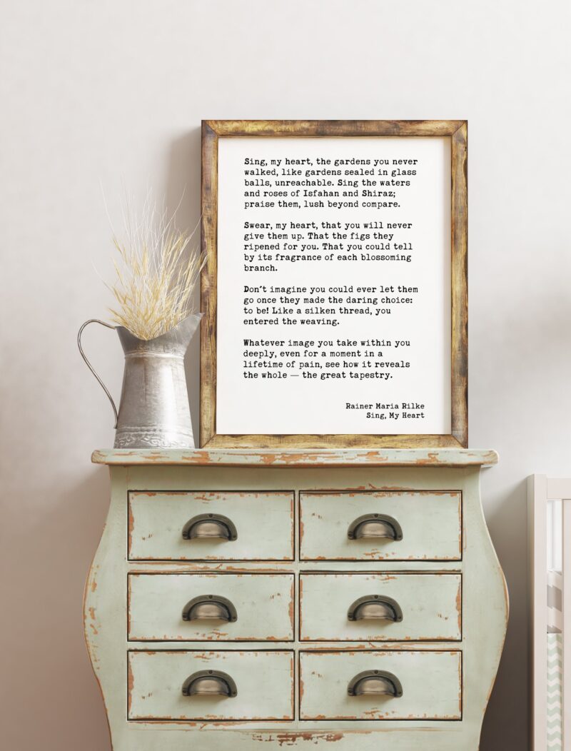 Sing, My Heart Poem by Rainer Maria Rilke - Sonnets to Orpheus - Inspirational Poem - Encouragement Poetry, Rainer Maria Rilke Poems - Image 2