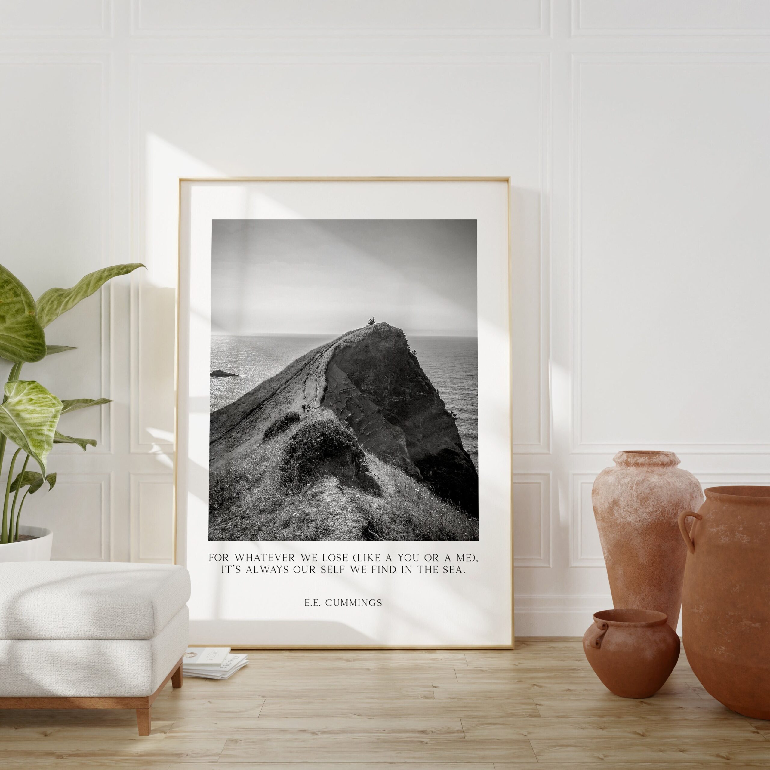 For whatever we lose (like a you or a me) ... ourselves we find in the sea. – e.e. cummings - Art Print - God's Thumb - Lincoln City Oregon