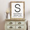 Scottsdale Arizona with GPS Coordinates Minimalist Art Print - Wall Decor - Office Decor - Living Room Decor - Dorm Decor