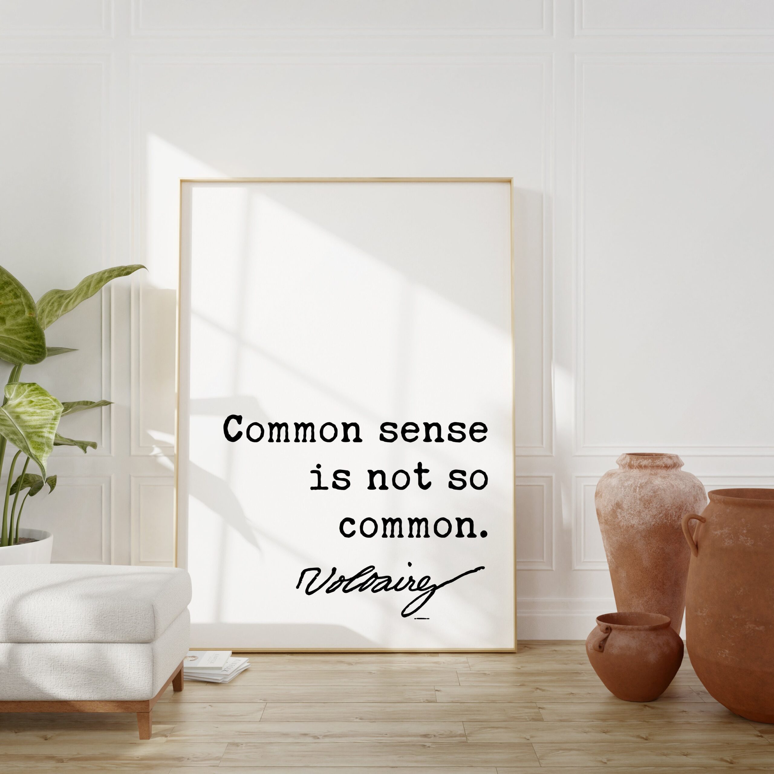 Voltaire Quote - Common sense is not so common. Art Print - Wisdom - Image 3