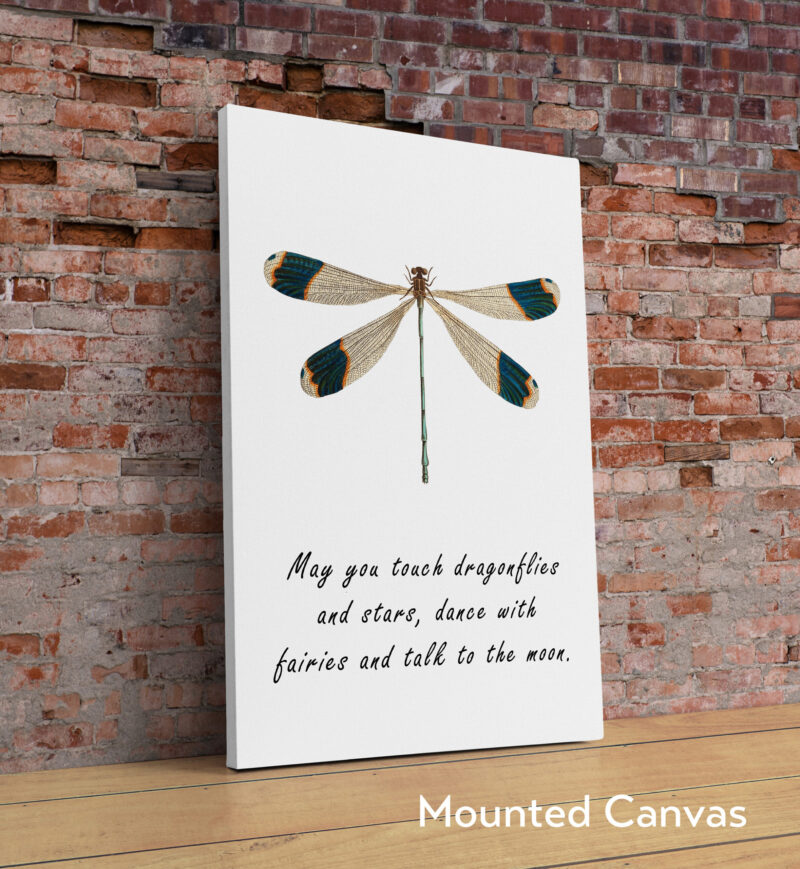 Dragonfly Quote - May you touch dragonflies and stars dance with fairies and talk to the moon - Art Print - Inspirational - Nursery Art - Image 2