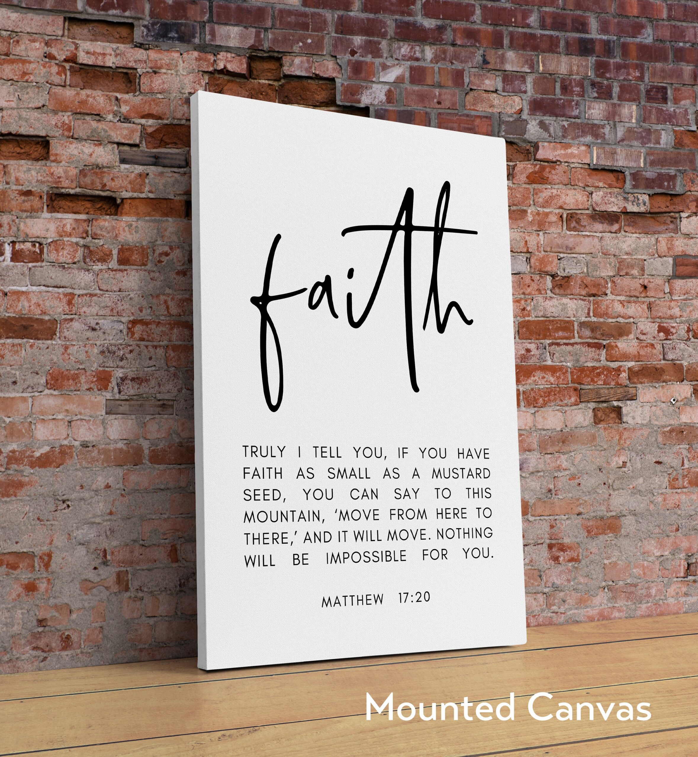 Matthew 17:20 Faith as Small as a Mustard Seed Art Print - Religious Scripture - Bible Verse Art - Christian - Modern Wall Art - Image 2