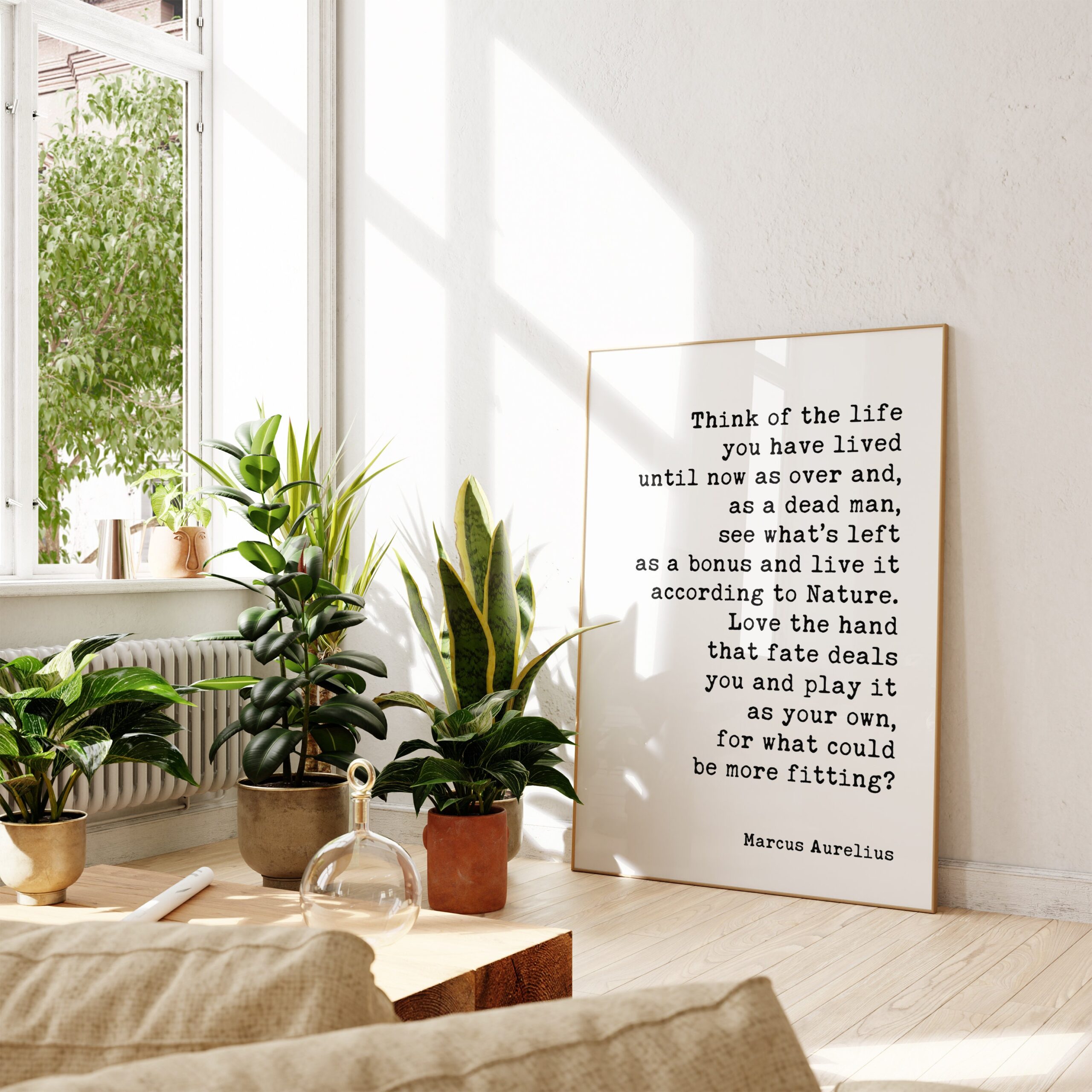 The happiness of your life depends upon the quality of your thoughts. Marcus Aurelius, Meditations Typography Print Art - Happiness Quotes - Image 3