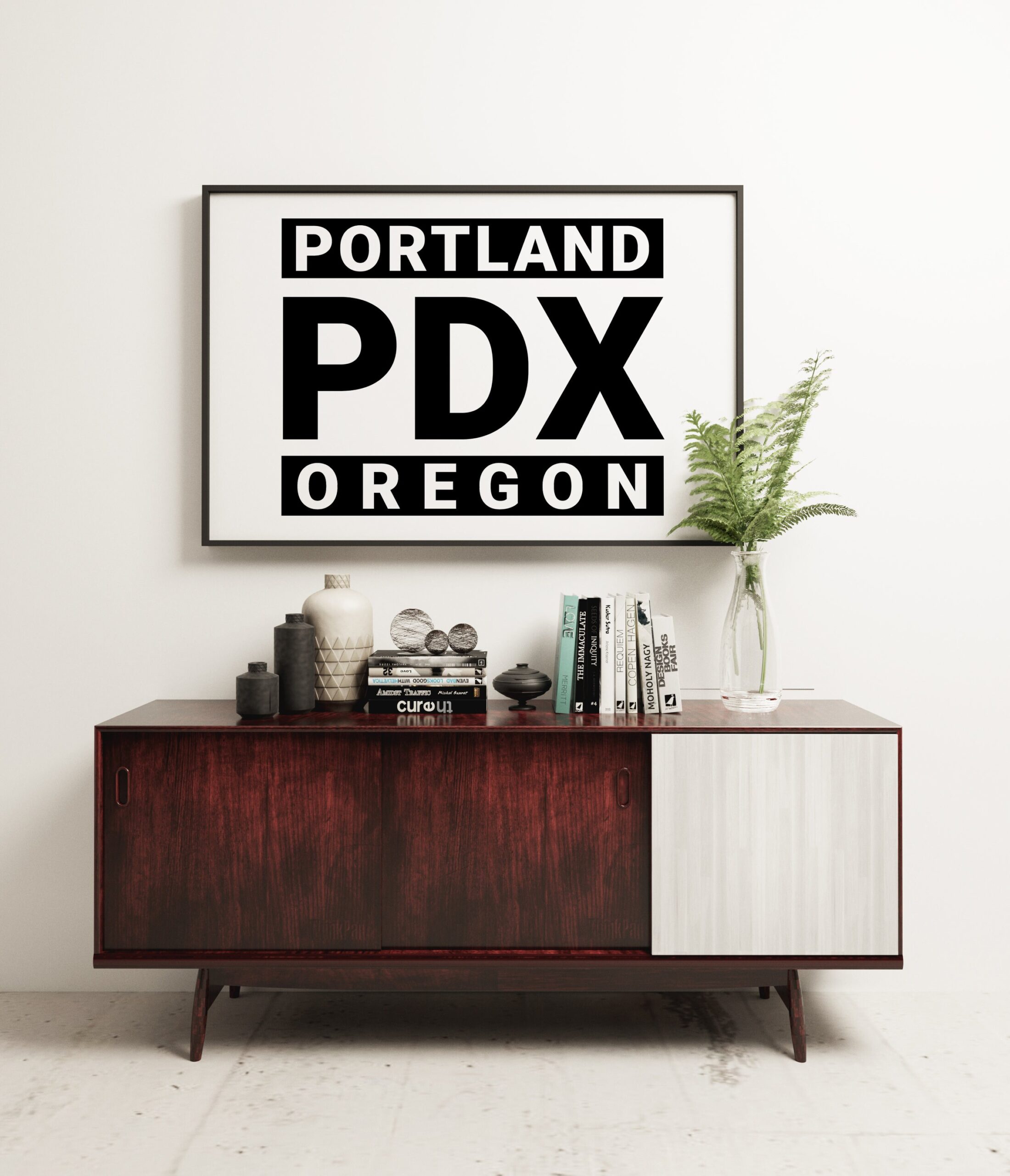 Portland, Oregon PDX Oregon Art Print - Office - Home Decor - Restaurant - Apartment - Condo - Dorm - Typography - Image 3