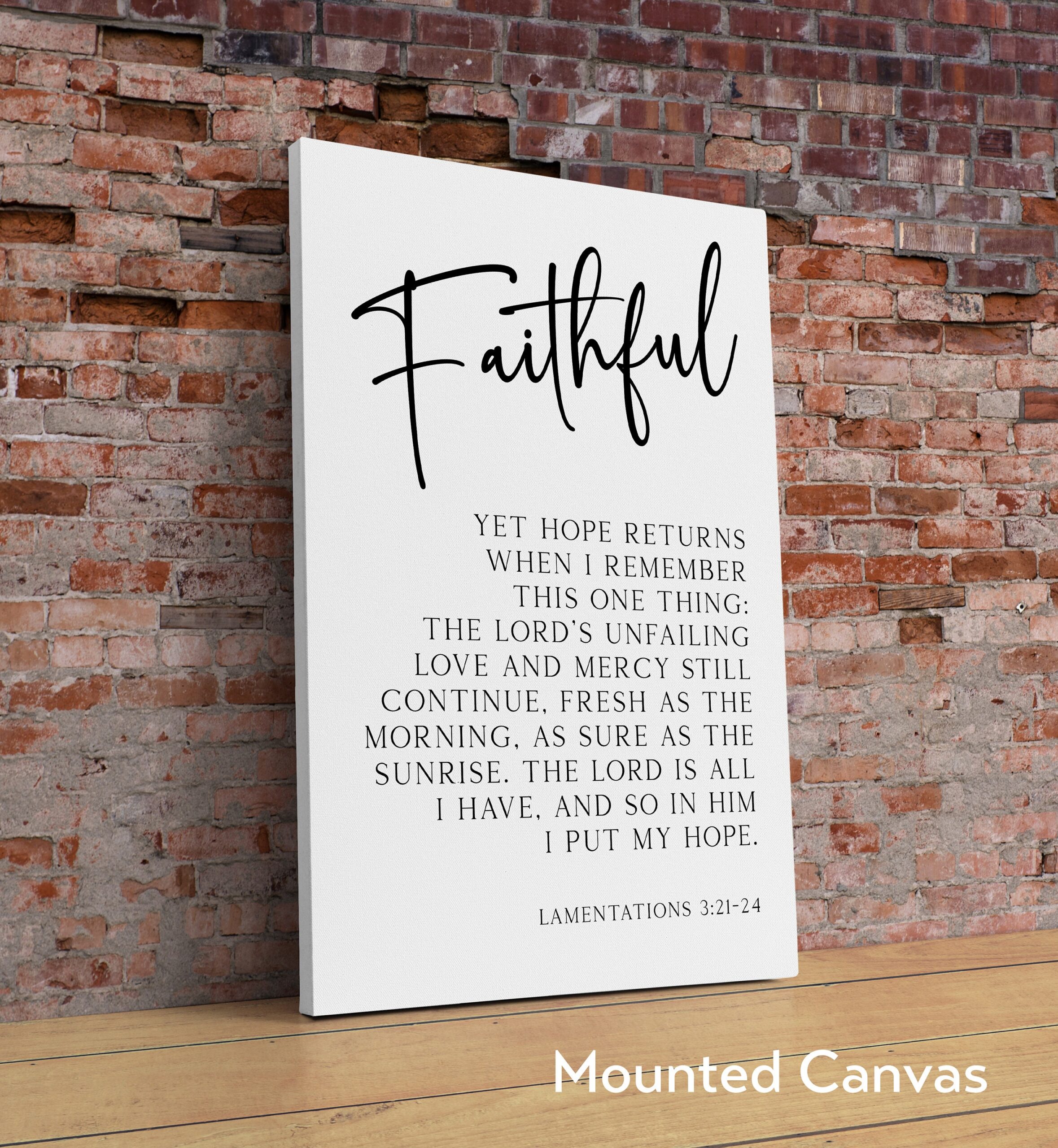 Lamentations 3:21-24 - Yet hope returns when I remember this one thing. Typography Art Print - Faithful - Christian - Bible Verse - Image 2