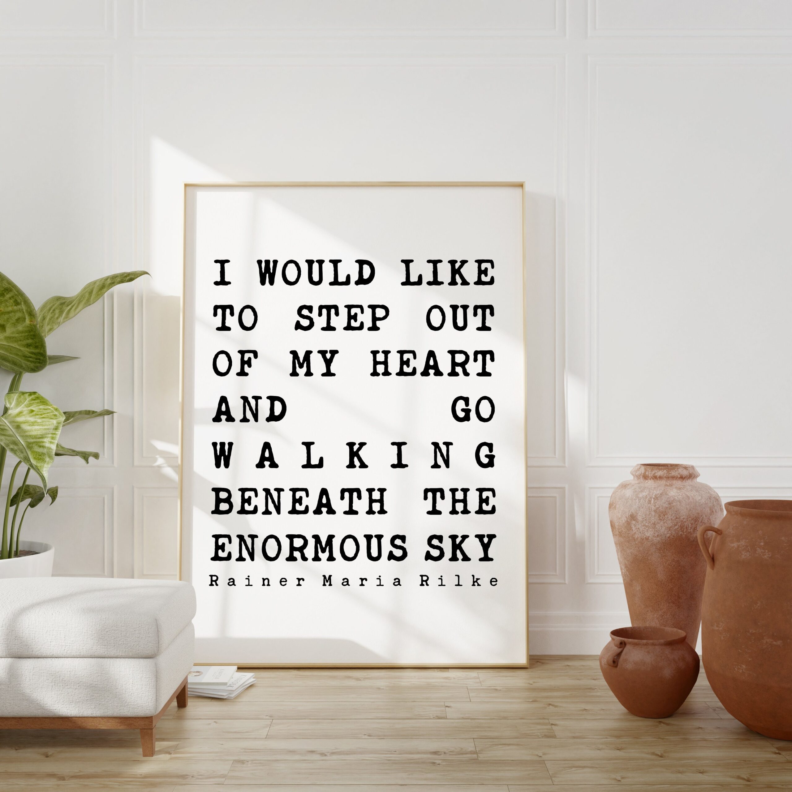 Rainer Maria Rilke Quote - I would like to step out of my heart And go walking beneath the enormous sky. Art Print - Nature Lover - Image 3