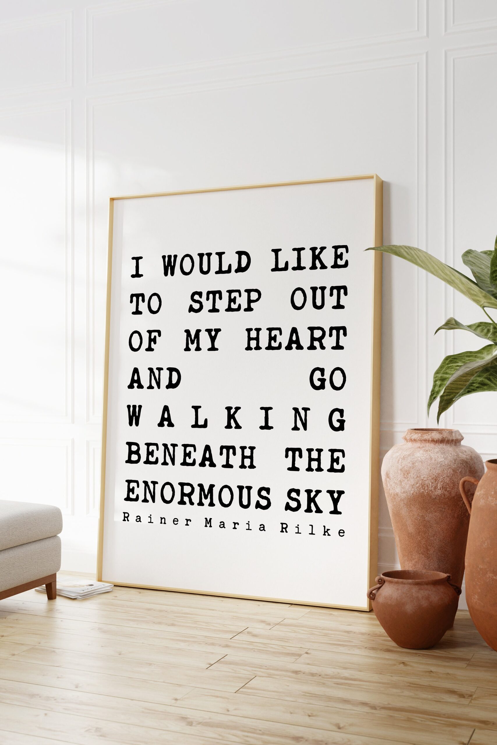 Rainer Maria Rilke Quote - I would like to step out of my heart And go walking beneath the enormous sky. Art Print - Nature Lover - Image 2