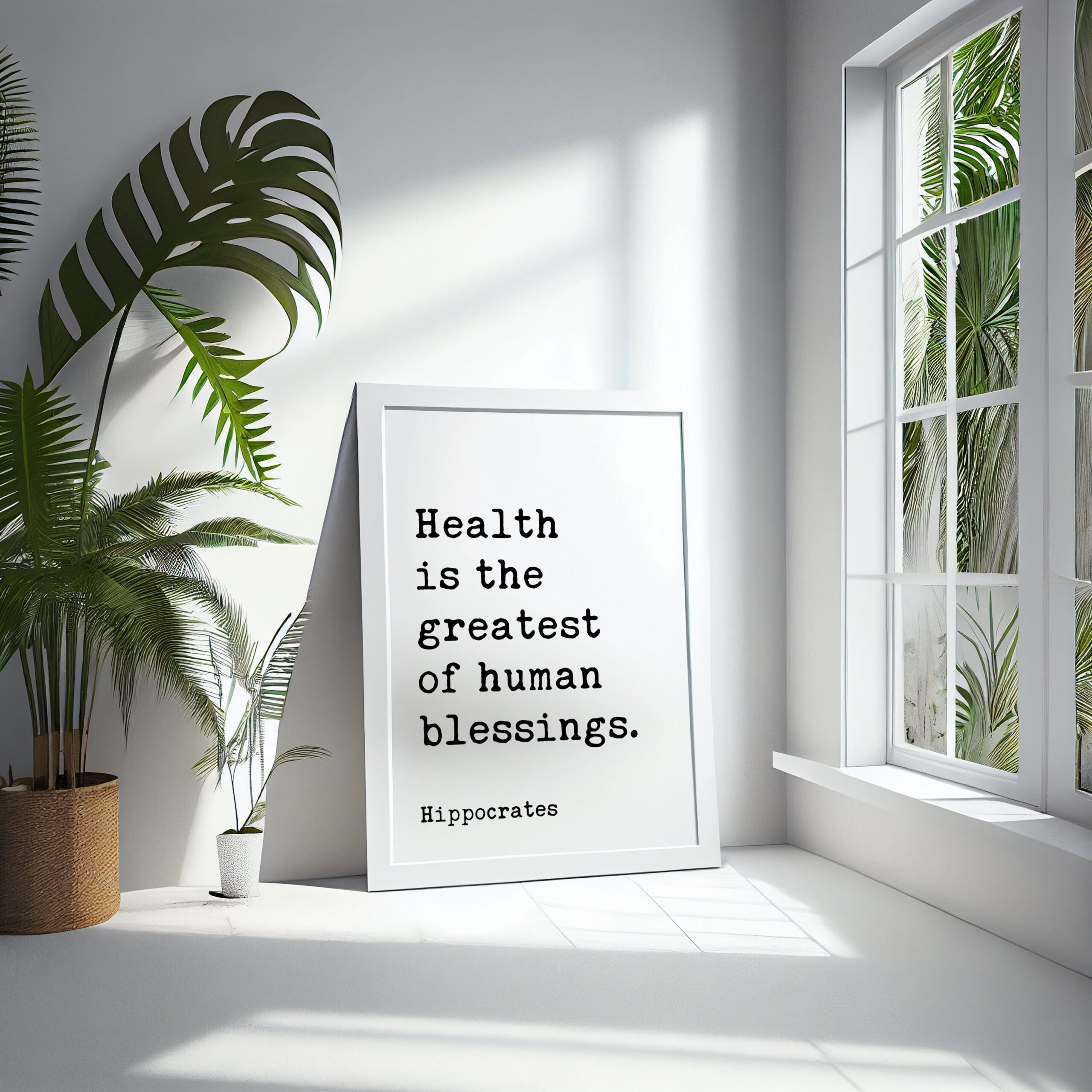 Health is the greatest of human blessings. Hippocrates Quote Typography Art - Wellness - Fitness - Inspiration - Health - Image 3