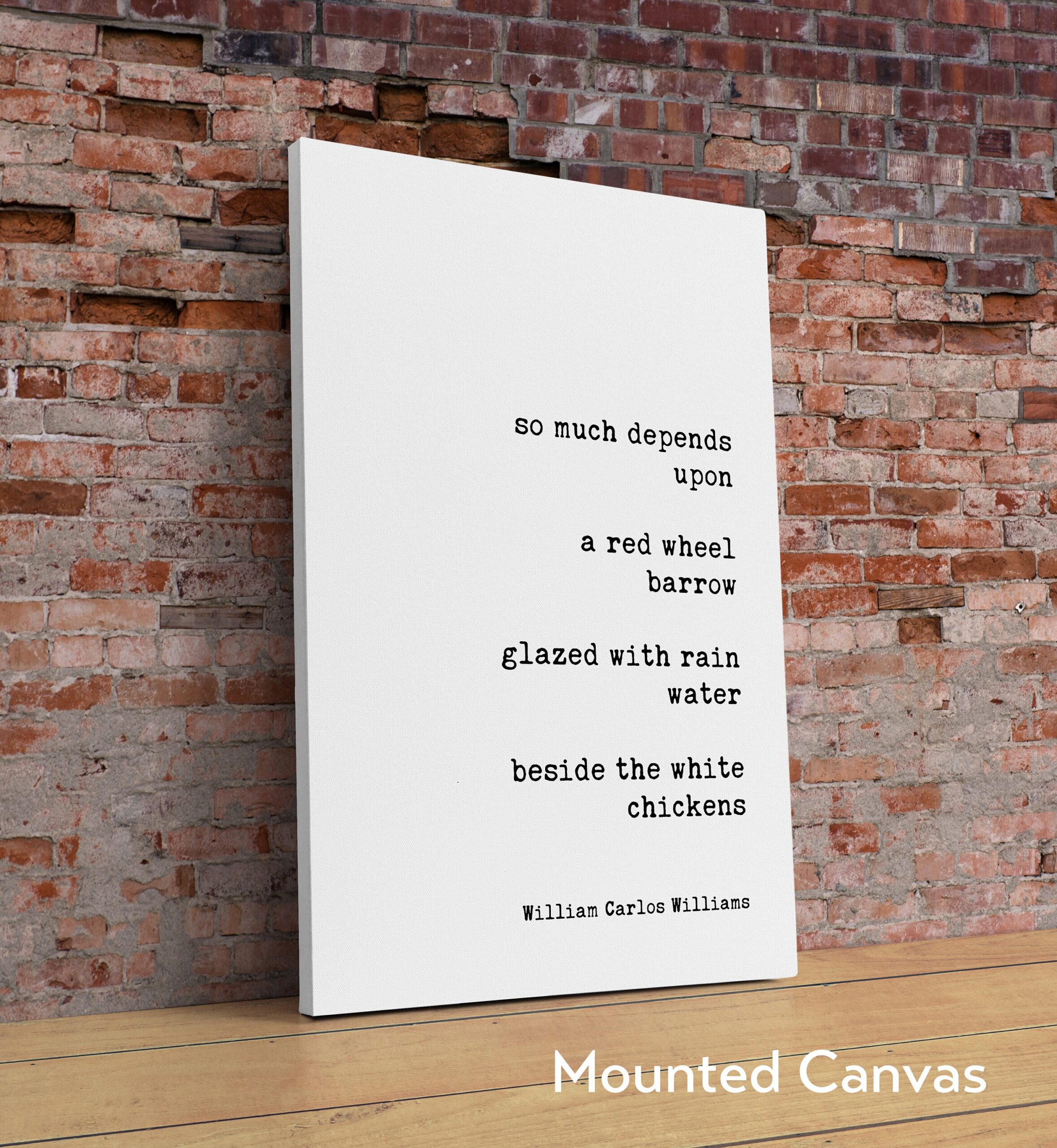 The Red Wheelbarrow by William Carlos Williams Typography Art Print - So much Depends Upon - Image 2