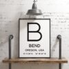 Bend Oregon GPS Coordinates Typography Print - Bend Oregon Wall Art -Dorm Room - Restaurant - Den - Office - Explore Bend Oregon GPS Coordinates Typography Print - Bend Oregon Wall Art -Dorm Room - Restaurant - Den - Office - Explore