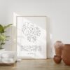Ephesians 2:10 "For we are his workmanship, created in Christ Jesus for good works,..."  Typography Art Print - Abstract Plant Leafs - BOHO