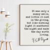 F. Scott Fitzgerald Quote - It was only a sunny smile, ... morning light it scattered the night and made the day worth living.  Art Print