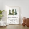 John Muir Quote - And into the forest I go, to lose my mind and find my soul. Typography Art Print with Watercolor Trees