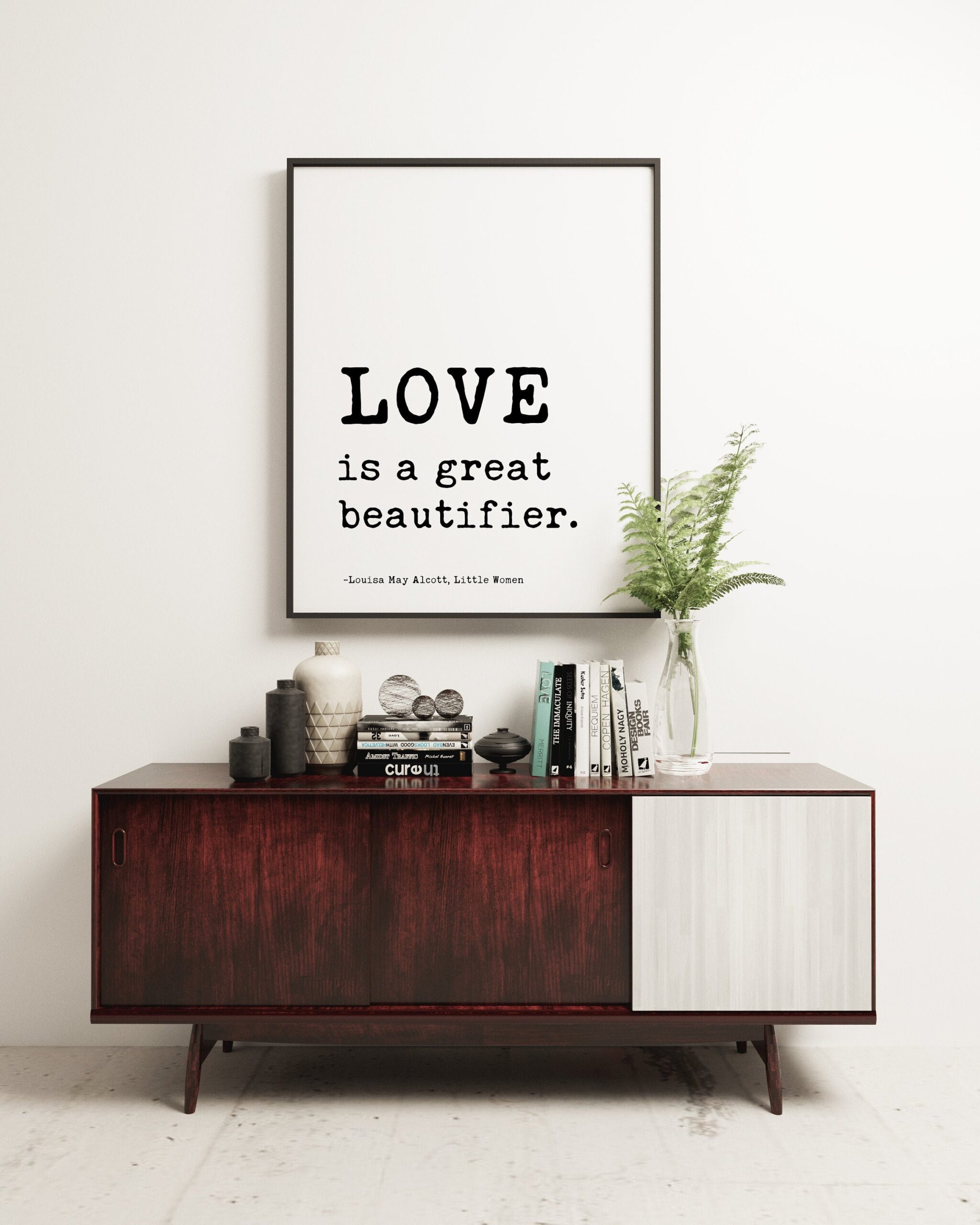 Love is a great beautifier. - Louisa May Alcott, Little Women - Typography Print - Home Wall Decor - Minimalist Decor - Wedding Art Gift - Image 2