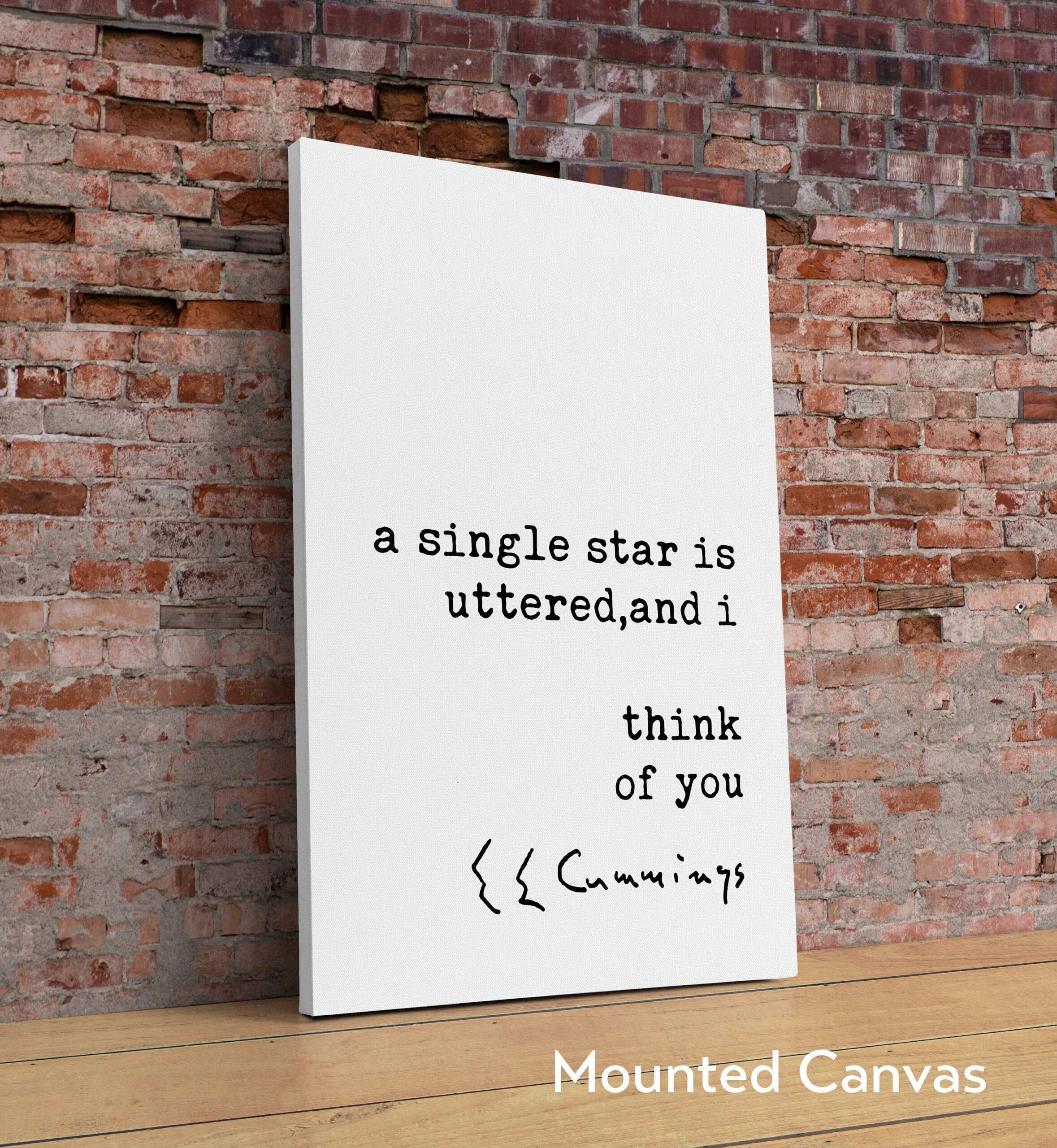 E.E. Cummings Quote - A Single Star is Uttered, and I Think of You Typography Art Print - Love - Wedding - Marriage - Image 2