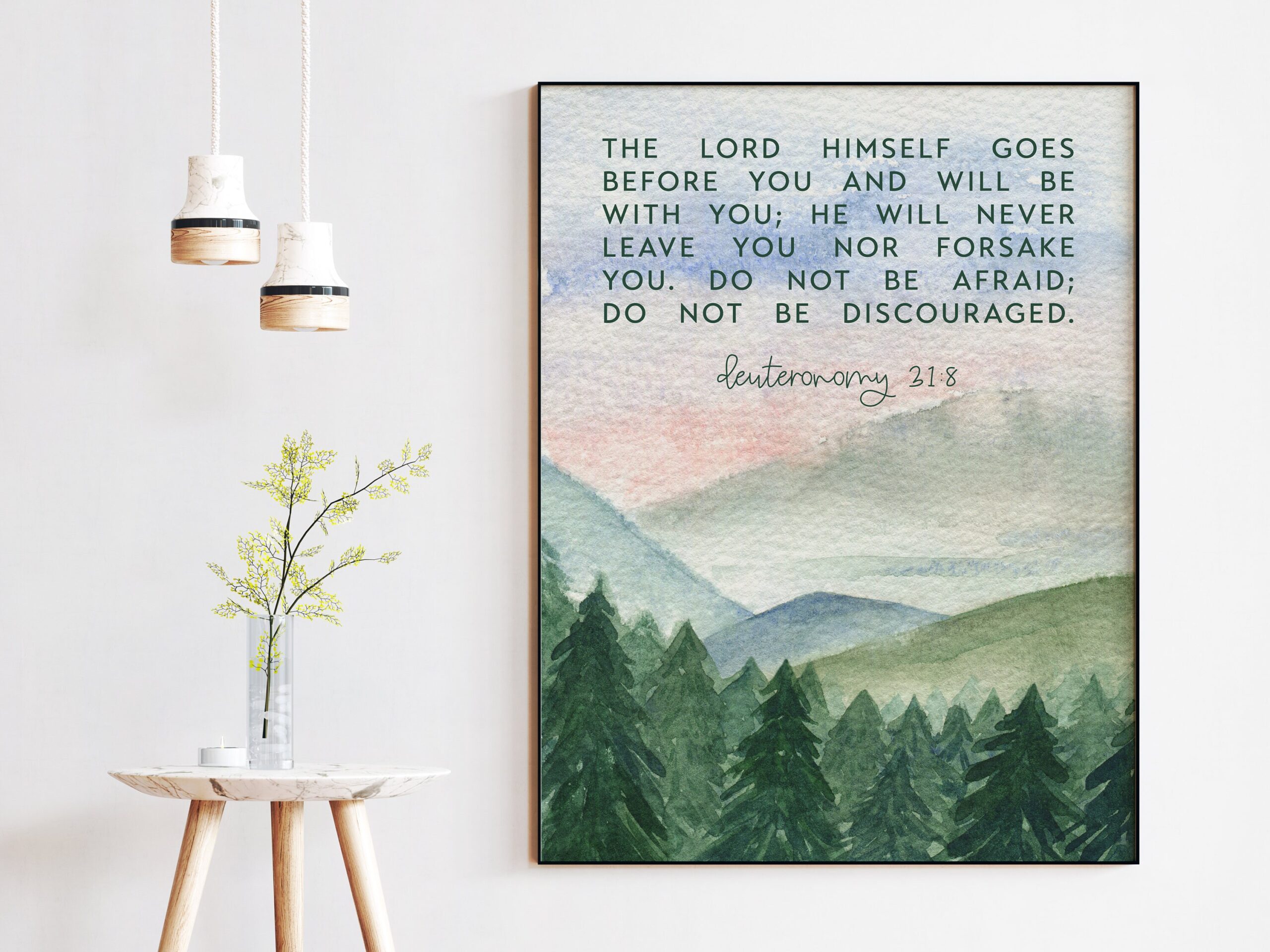 Deuteronomy 31:8 The LORD himself goes before you and will be with you; Do not be afraid; Bible Verse - Christian Wall Art - Scripture Art - Image 2