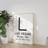Las Vegas, Nevada with GPS Coordinates Typography Minimalist Art Print Las Vegas, Nevada with GPS Coordinates Typography Minimalist Art Print