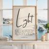 Matthew 5:14-16 You are the light of the world. Typography Art Print