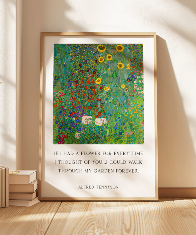 Alfred Tennyson Quote, If I Had a Flower, Romantic Flower Wall Art