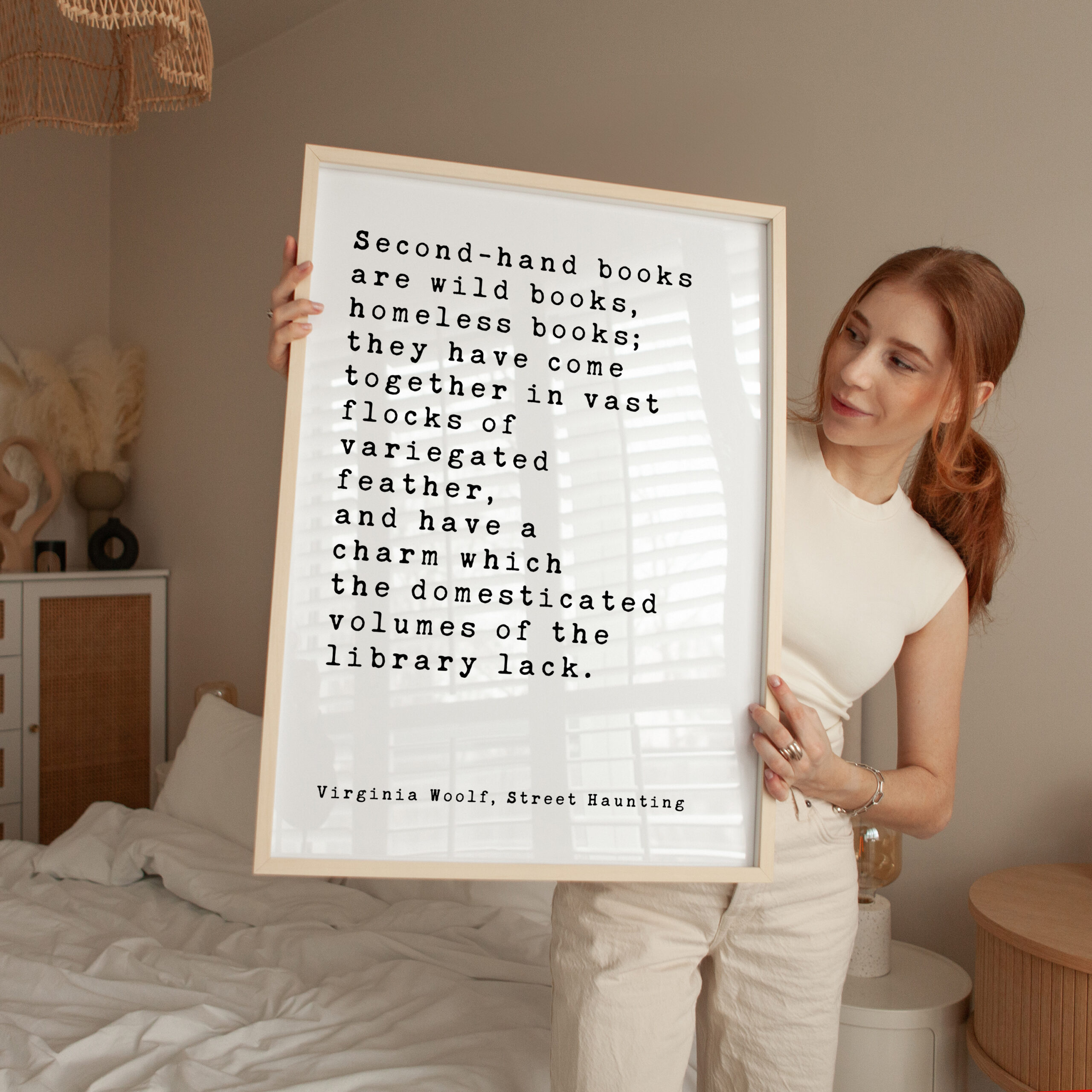 Virginia Woolf Quote Print, Second Hand Books Wall Art, Literary Typography, Book Lover Gift - Image 5