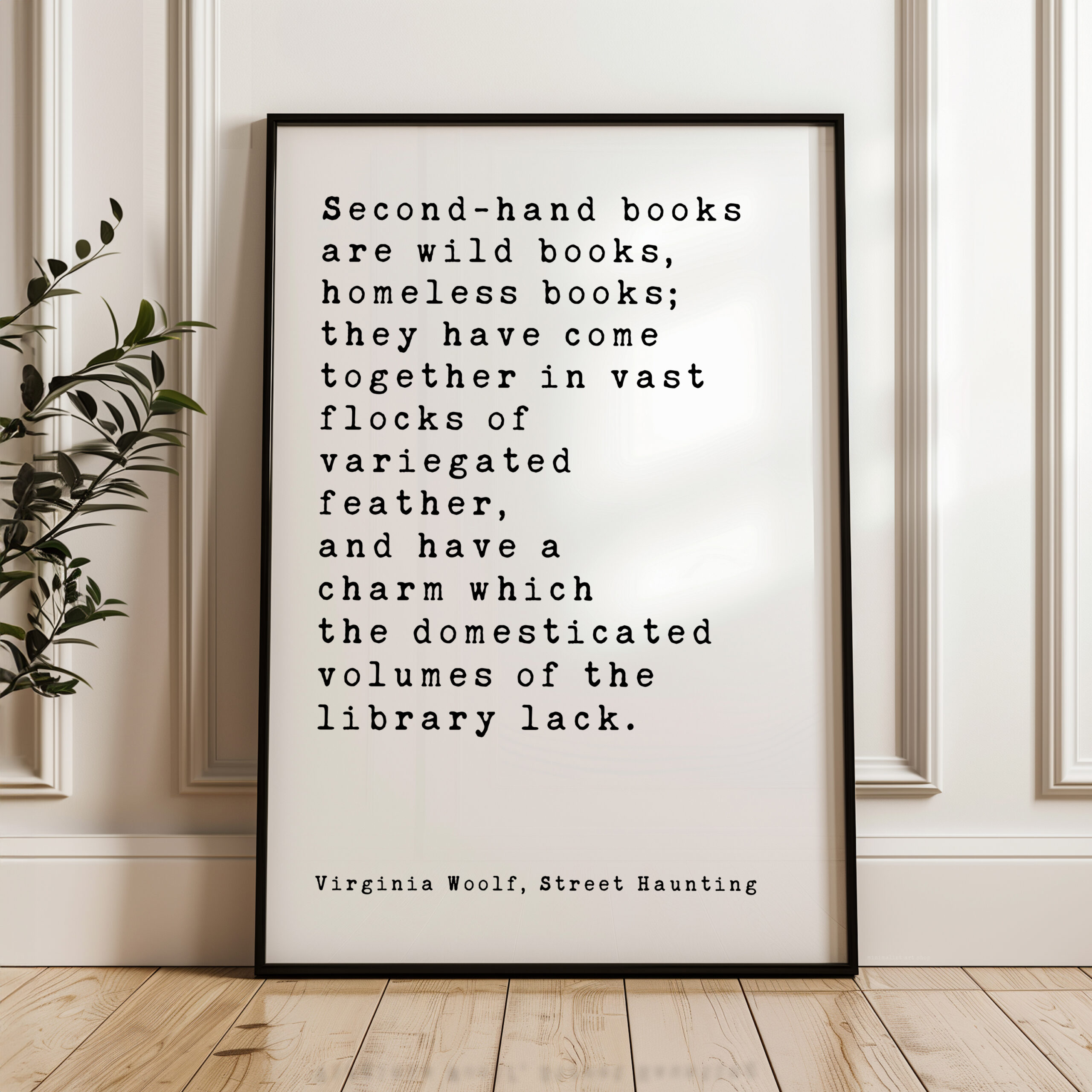 Virginia Woolf Quote Print, Second Hand Books Wall Art, Literary Typography, Book Lover Gift - Image 11