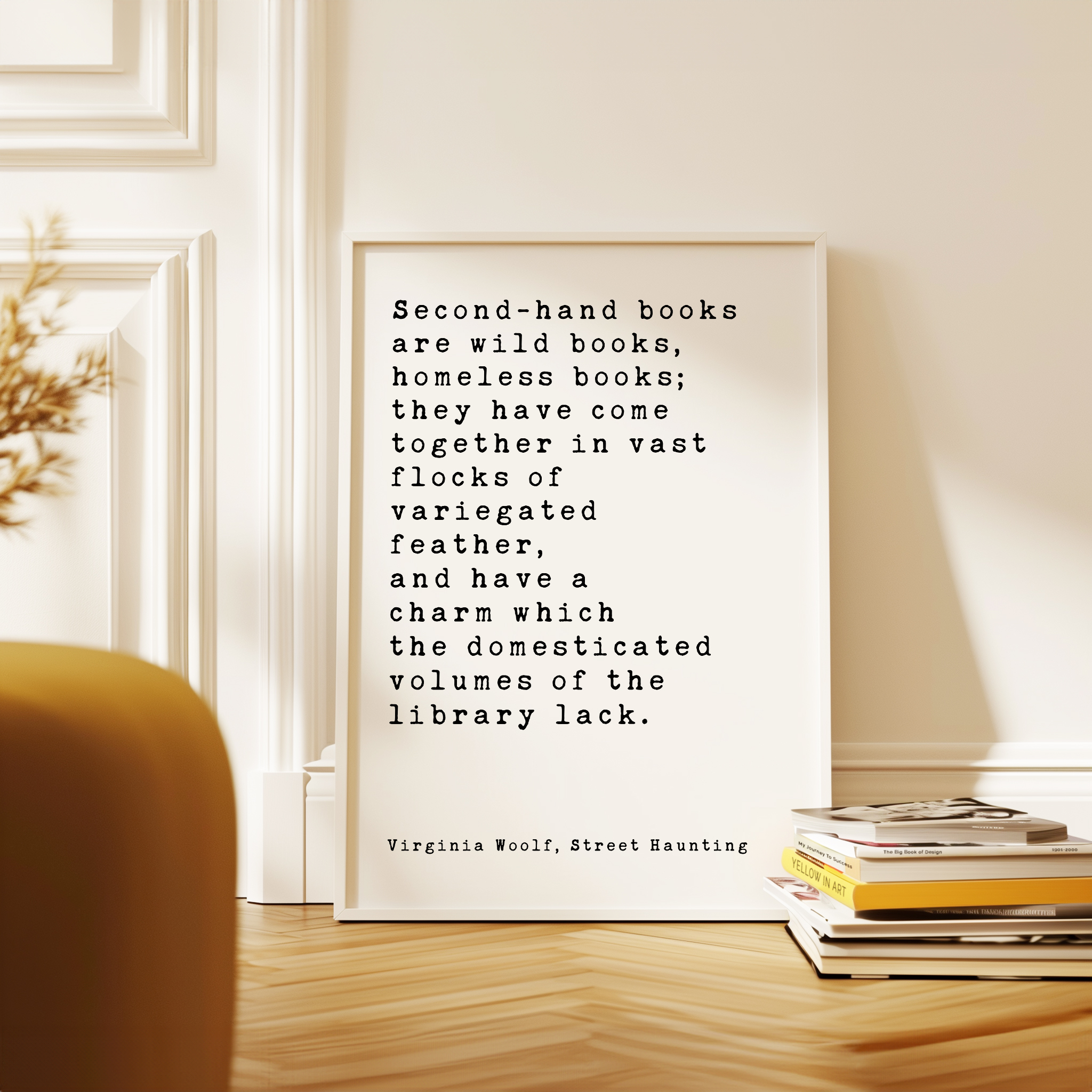 Virginia Woolf Quote Print, Second Hand Books Wall Art, Literary Typography, Book Lover Gift - Image 10