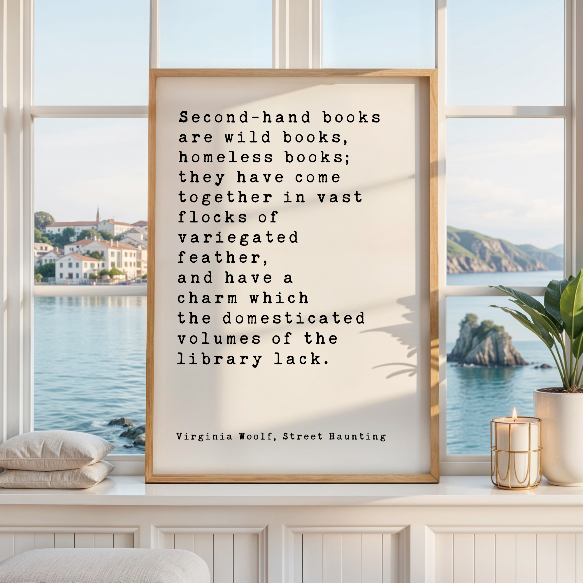Virginia Woolf Quote Print, Second Hand Books Wall Art, Literary Typography, Book Lover Gift - Image 6