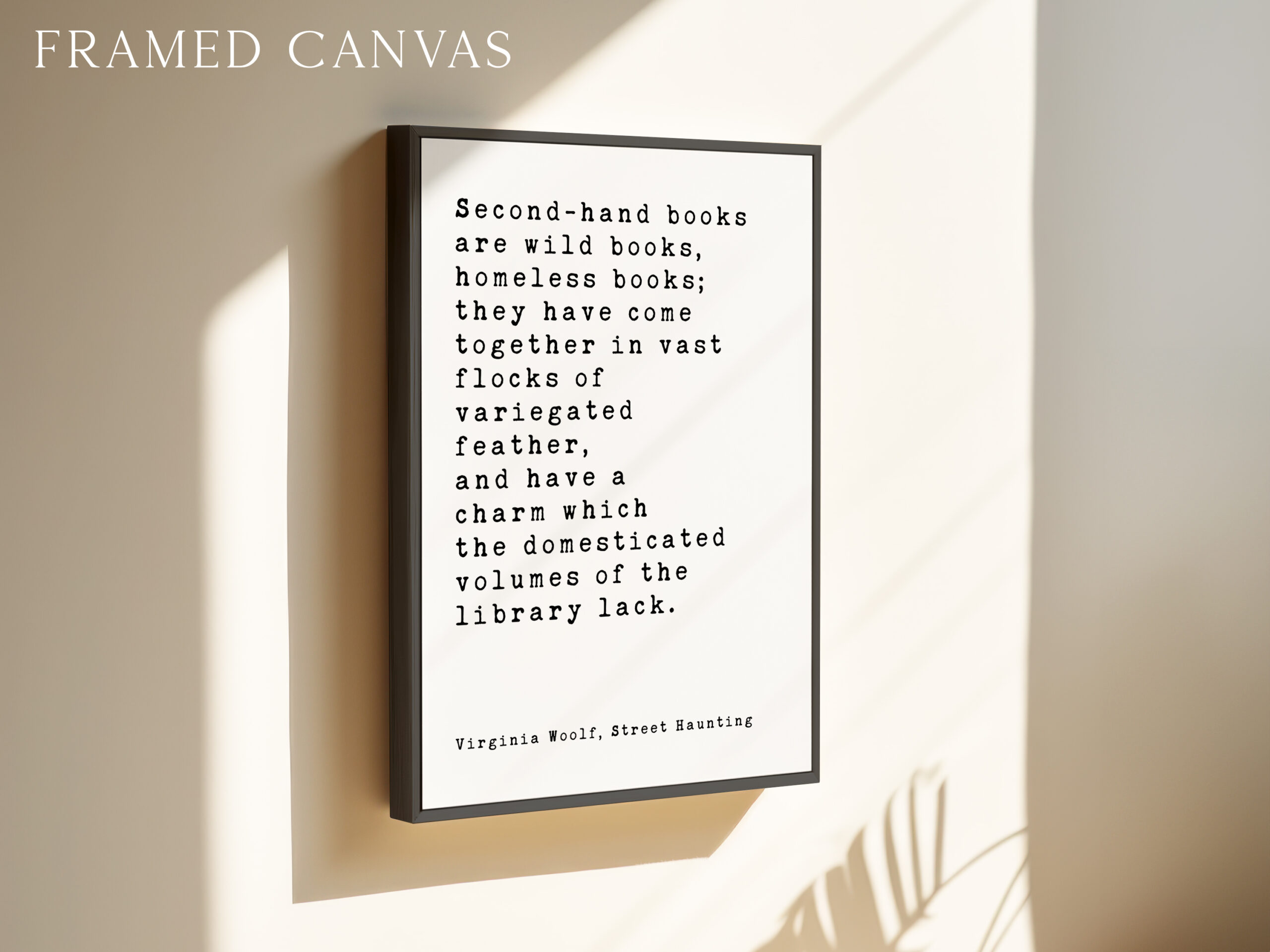 Virginia Woolf Quote Print, Second Hand Books Wall Art, Literary Typography, Book Lover Gift - Image 3
