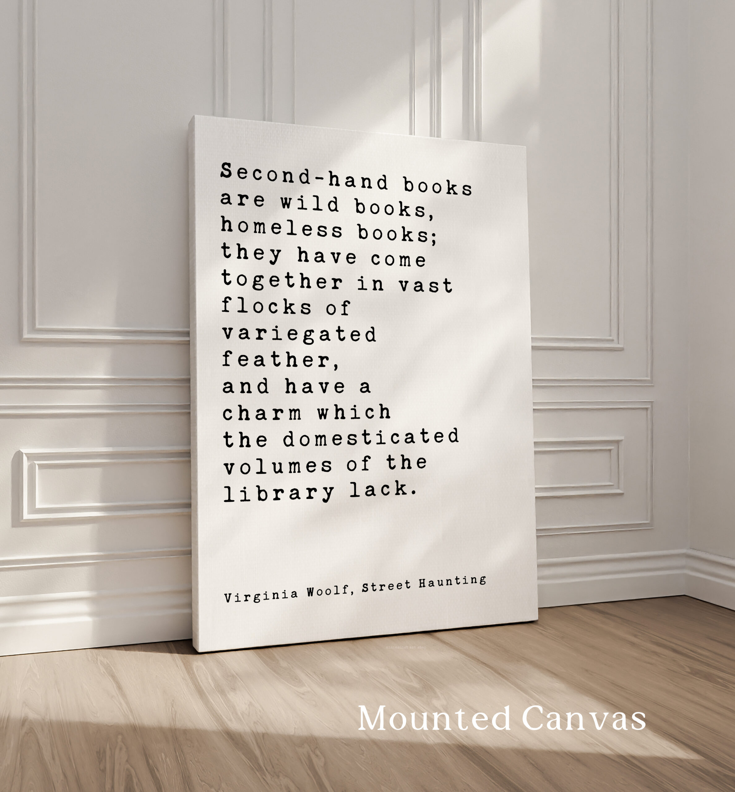 Virginia Woolf Quote Print, Second Hand Books Wall Art, Literary Typography, Book Lover Gift - Image 2