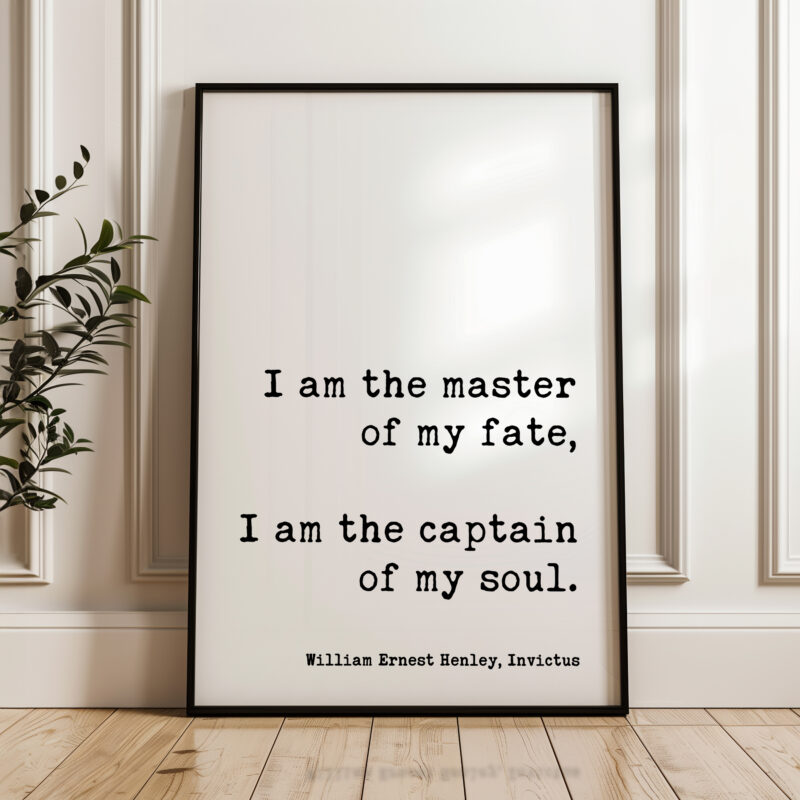 Invictus Quote Wall Art – I Am the Master of My Fate Typography Print – William Ernest Henley Motivational Home Décor - Image 7