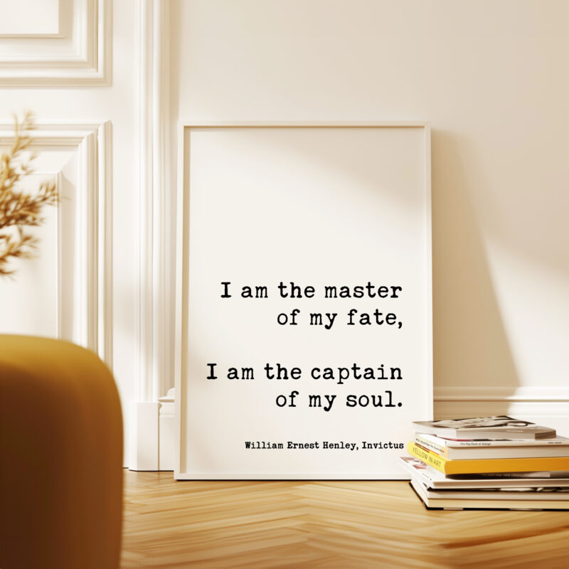 Invictus Quote Wall Art – I Am the Master of My Fate Typography Print – William Ernest Henley Motivational Home Décor - Image 9