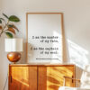 Invictus Quote Wall Art – I Am the Master of My Fate Typography Print – William Ernest Henley Motivational Home Décor