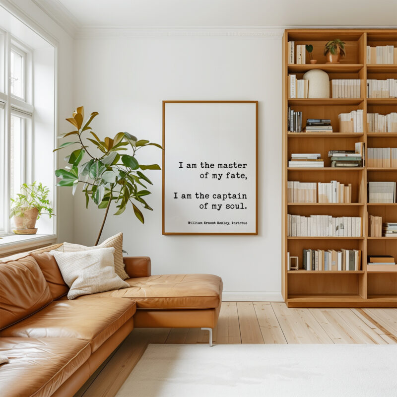 Invictus Quote Wall Art – I Am the Master of My Fate Typography Print – William Ernest Henley Motivational Home Décor - Image 6