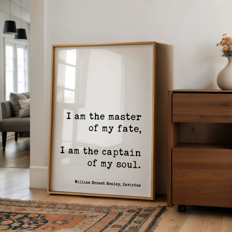 Invictus Quote Wall Art – I Am the Master of My Fate Typography Print – William Ernest Henley Motivational Home Décor - Image 5