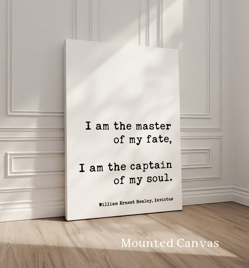 Invictus Quote Wall Art – I Am the Master of My Fate Typography Print – William Ernest Henley Motivational Home Décor - Image 2