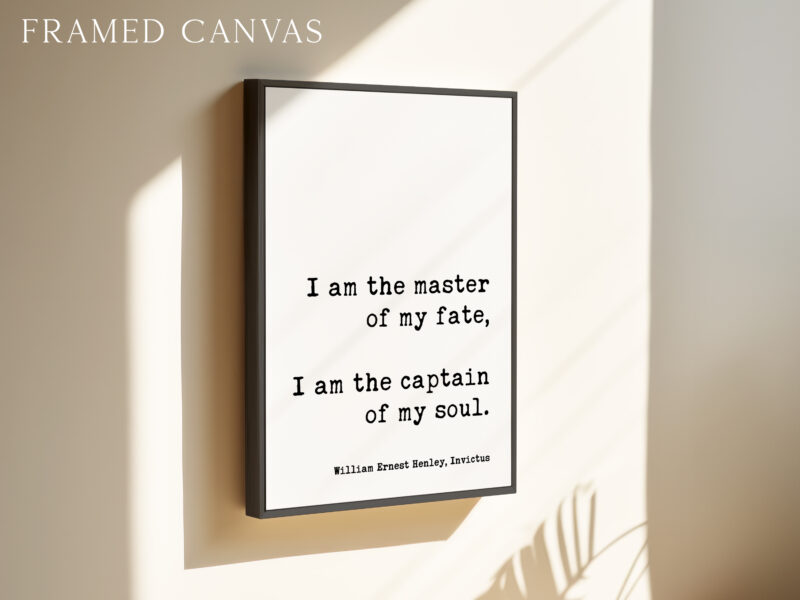 Invictus Quote Wall Art – I Am the Master of My Fate Typography Print – William Ernest Henley Motivational Home Décor - Image 3