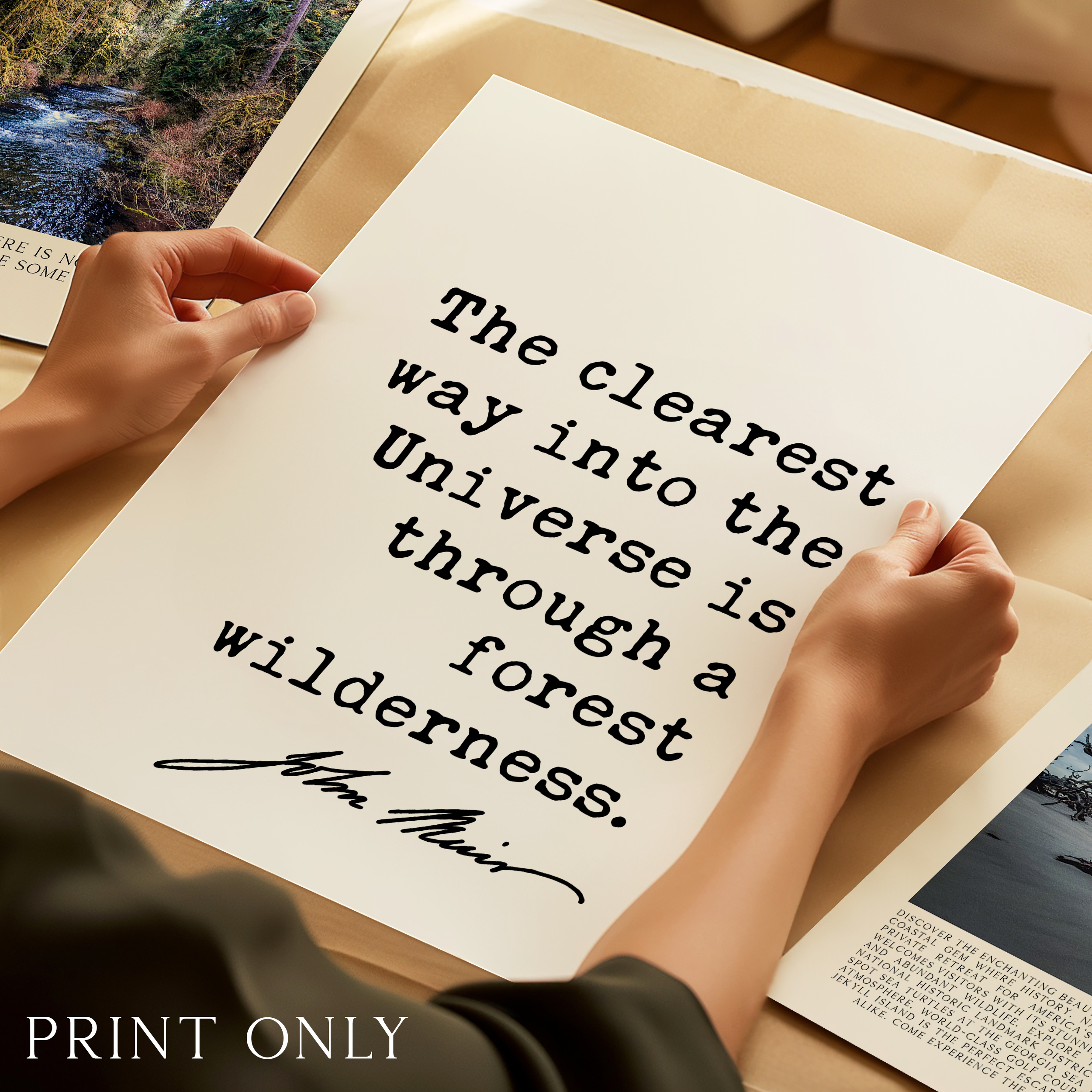 Nature Wall Art: The Clearest Way Into The Universe - John Muir Quote - Image 4