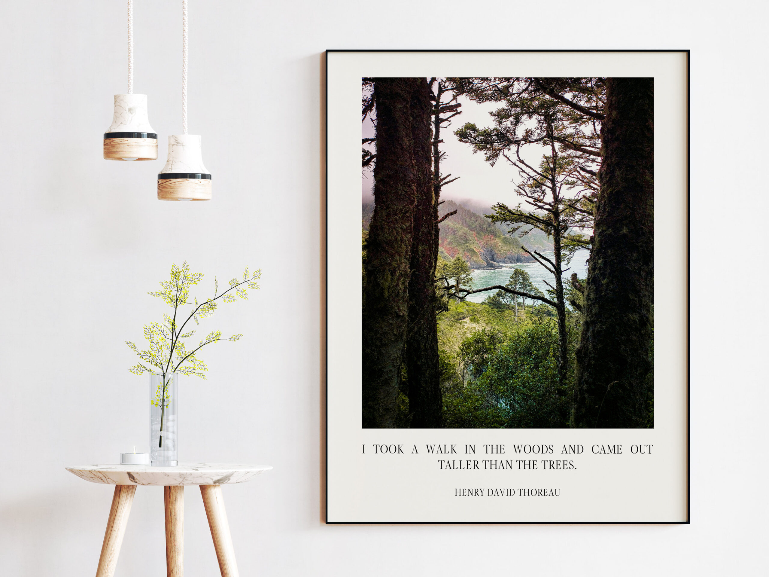 Henry David Thoreau Quote - I took a walk in the woods and came out taller than the trees. Typography Art Print - Oregon Coast - Heceta Head - Image 6