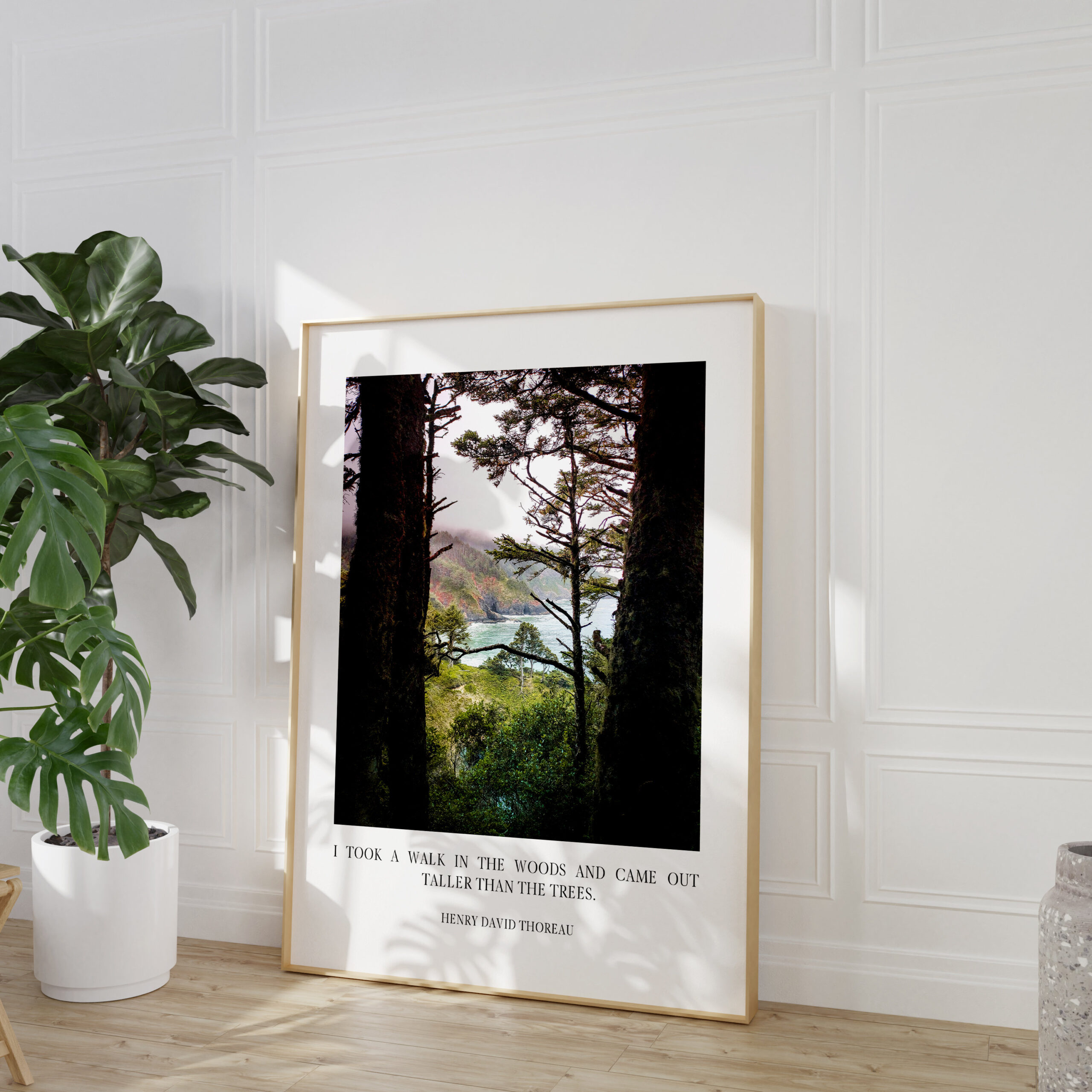 Henry David Thoreau Quote - I took a walk in the woods and came out taller than the trees. Typography Art Print - Oregon Coast - Heceta Head - Image 5
