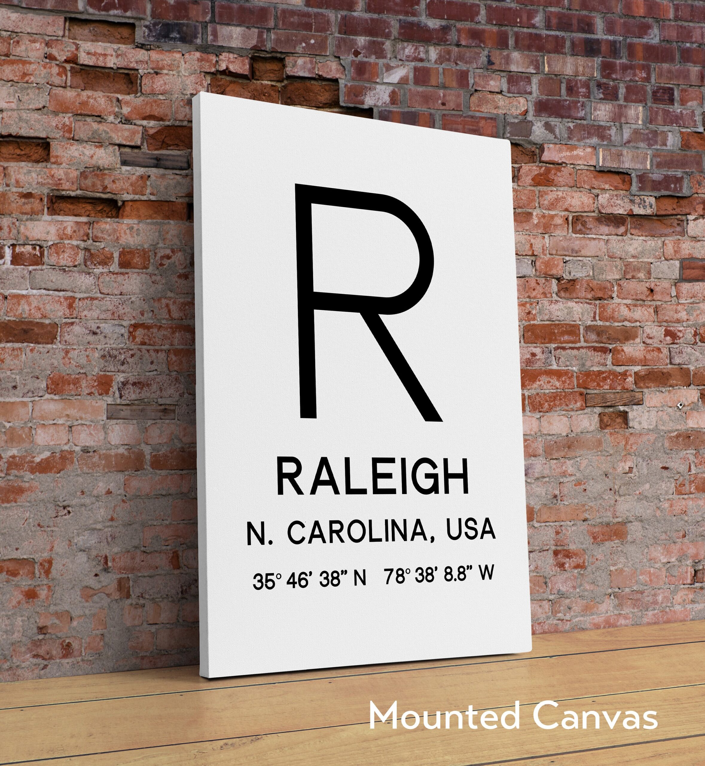 Raleigh North Carolina with GPS Coordinates Minimalist Typography Art Print - Image 2