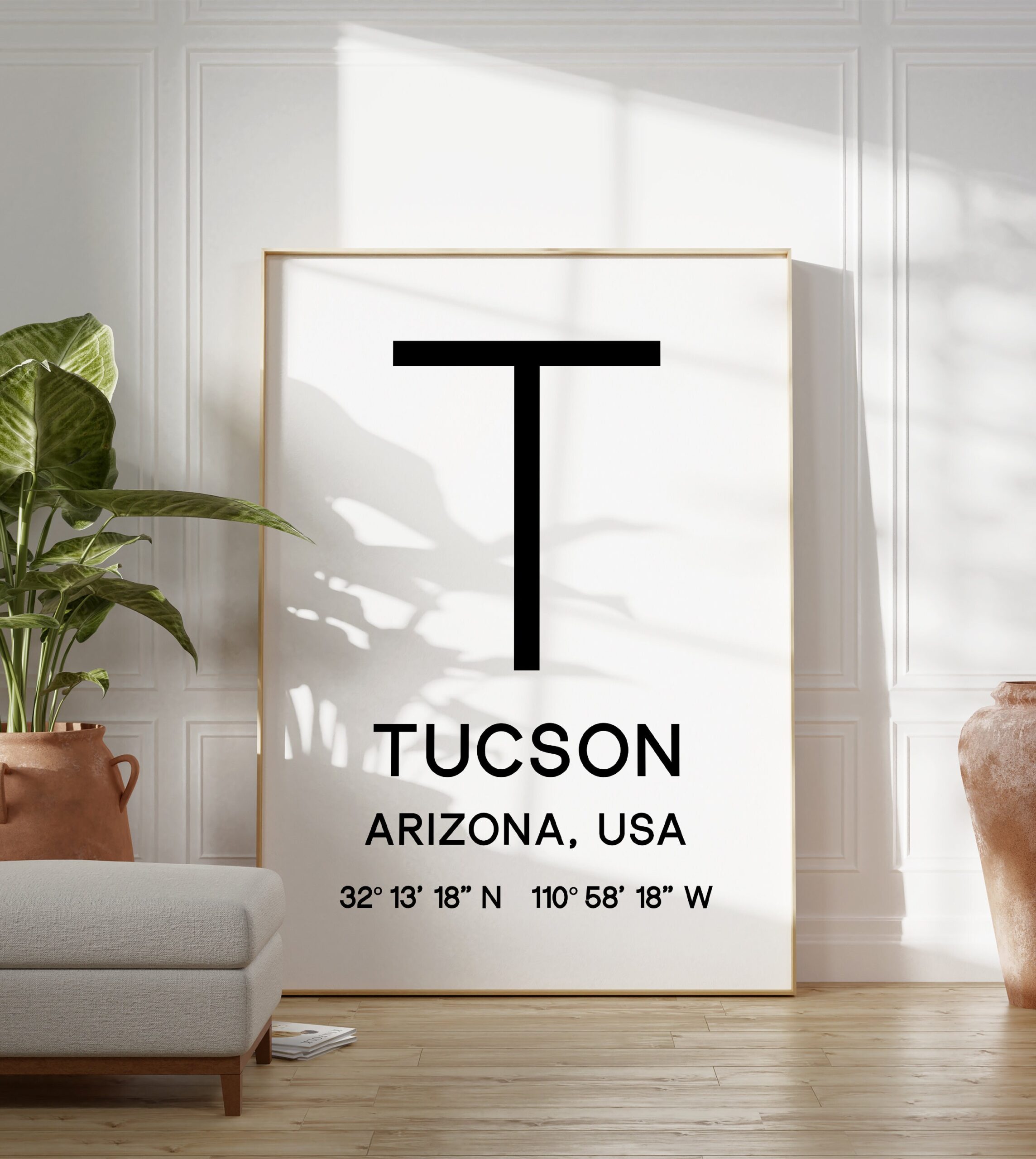 Tucson Arizona with GPS Coordinates Typography Minimalist Art Print - Image 5
