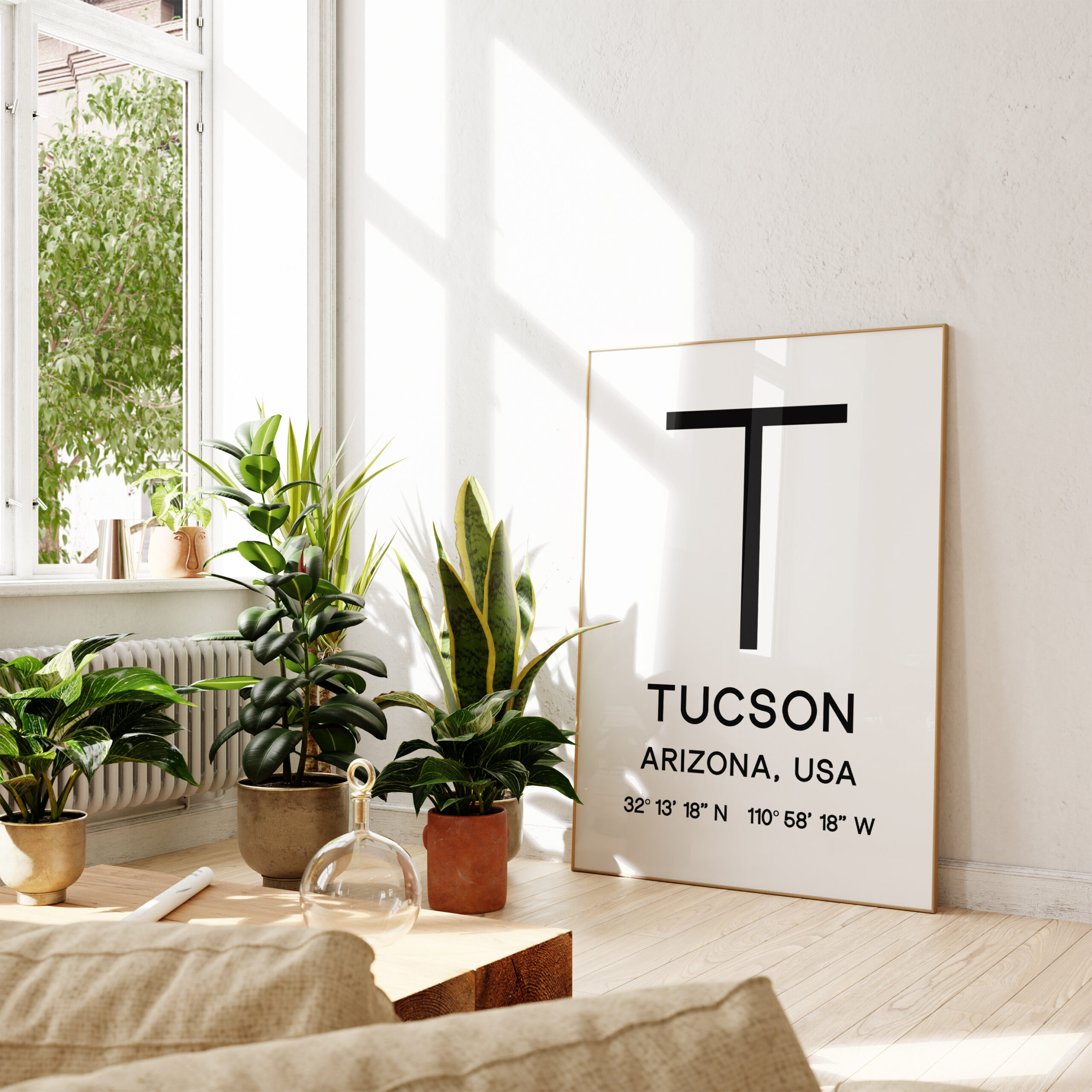 Tucson Arizona with GPS Coordinates Typography Minimalist Art Print - Image 4