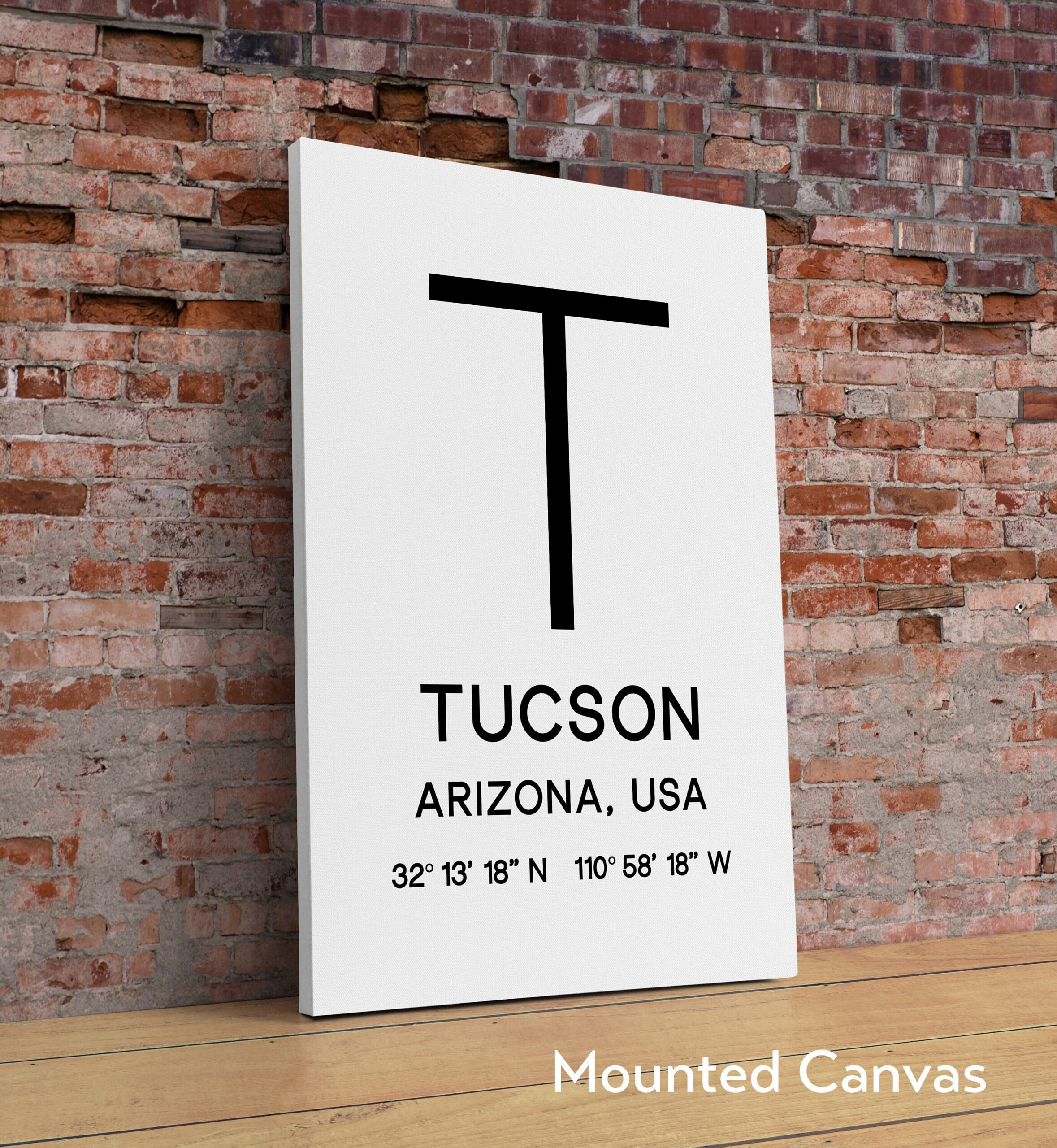 Tucson Arizona with GPS Coordinates Typography Minimalist Art Print - Image 2