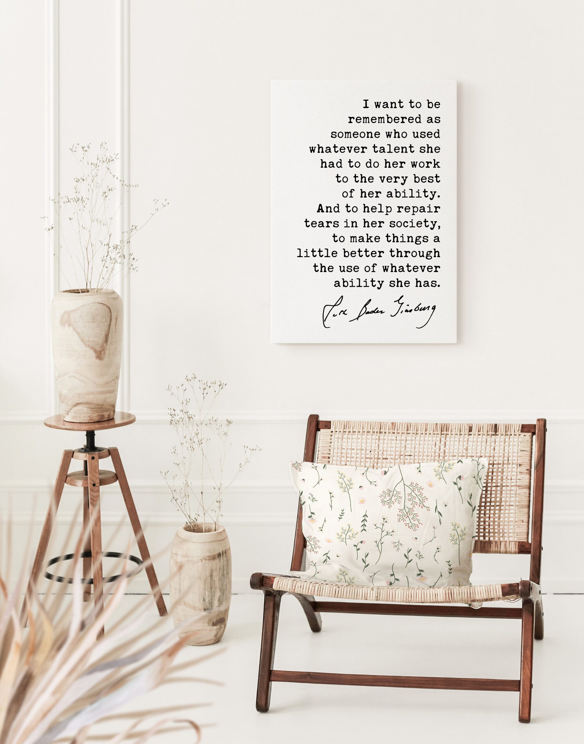 I want to be remembered as someone - Ruth Bader Ginsburg Quote -RGB - Low Profile Mounted Canvas Art Print - Image 3
