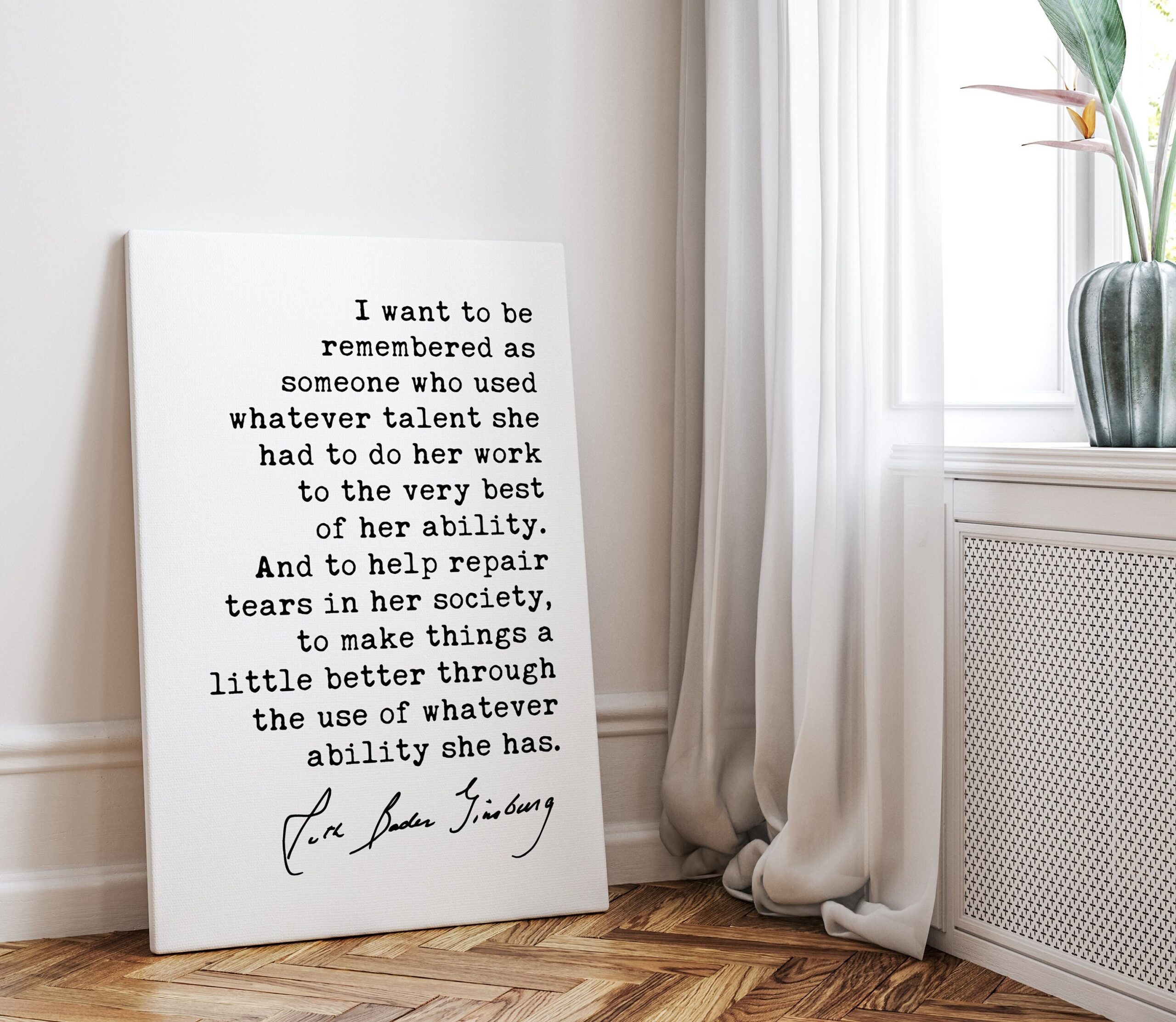 I want to be remembered as someone - Ruth Bader Ginsburg Quote -RGB - Low Profile Mounted Canvas Art Print - Image 2